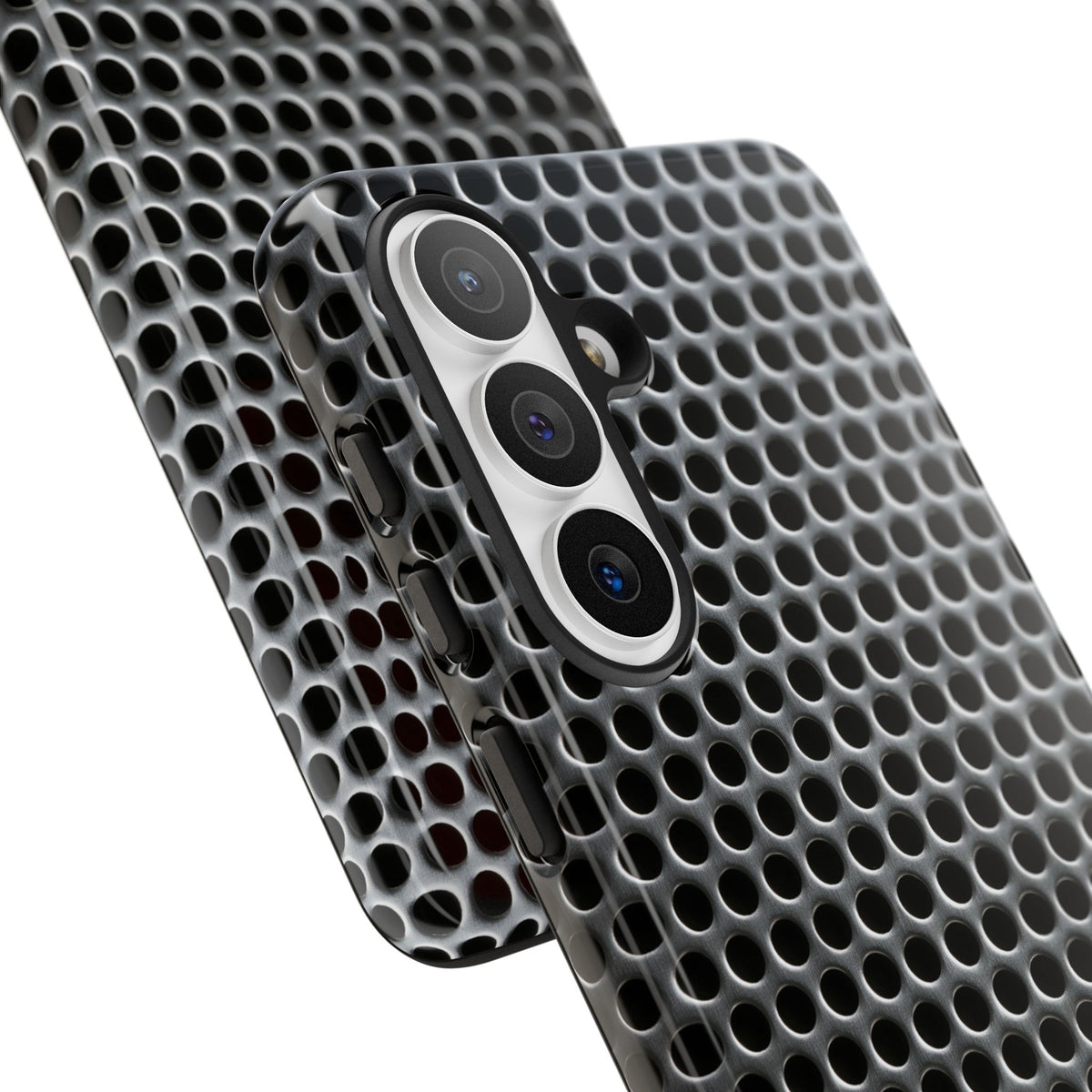 Silver Tough Phone Case for Samsung - Brutalist Steel Mesh