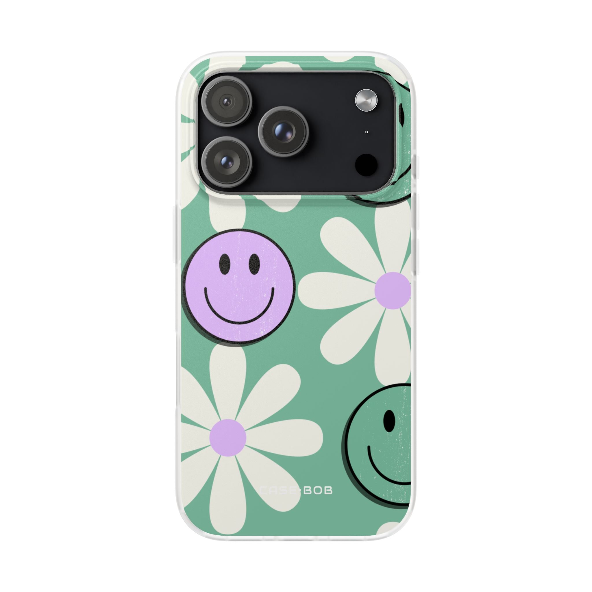 Smiley Daisy Glow iPhone 17 Pro Case - Soft - CASE•BOB