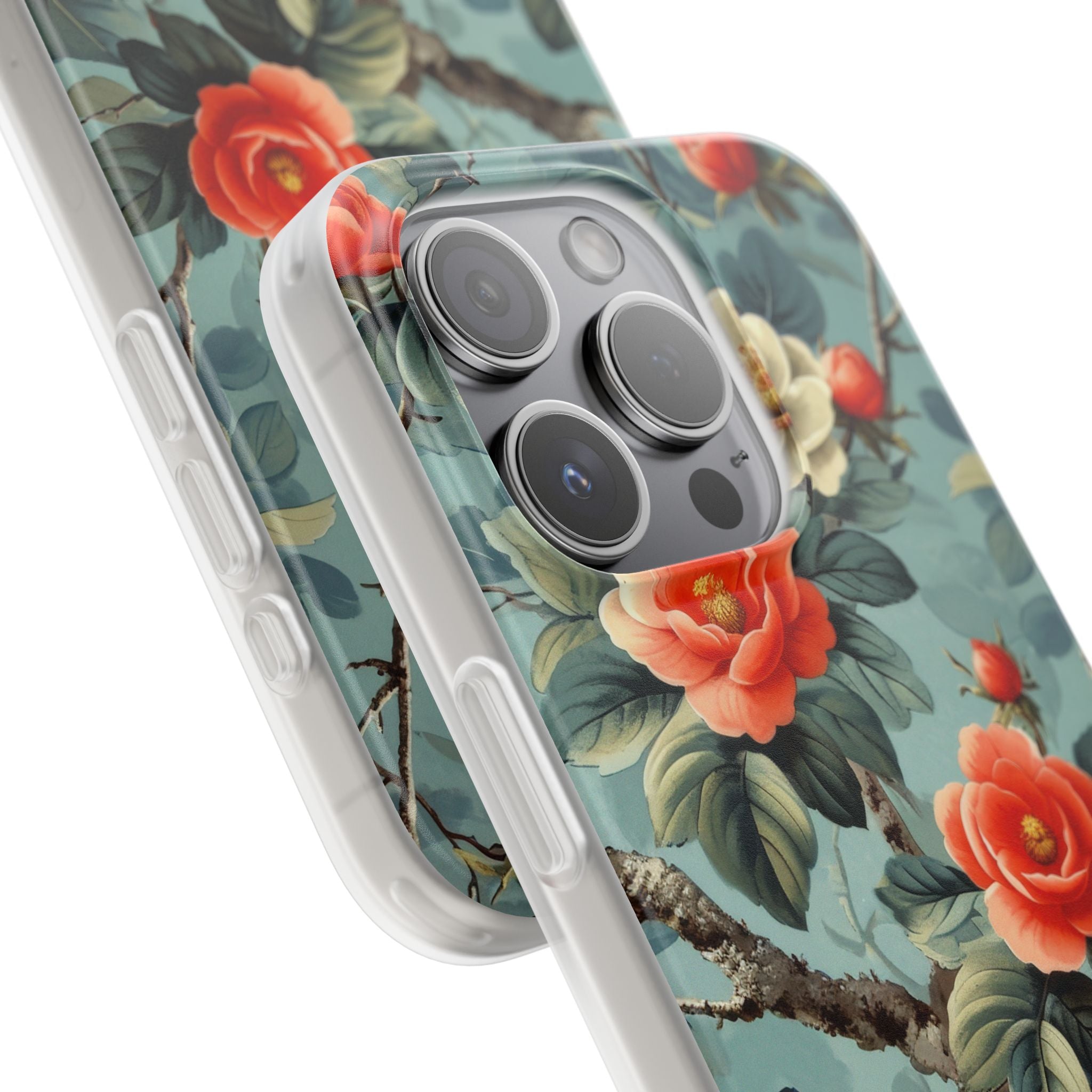 Coral Bloom iPhone 15 Pro Cover - Blød