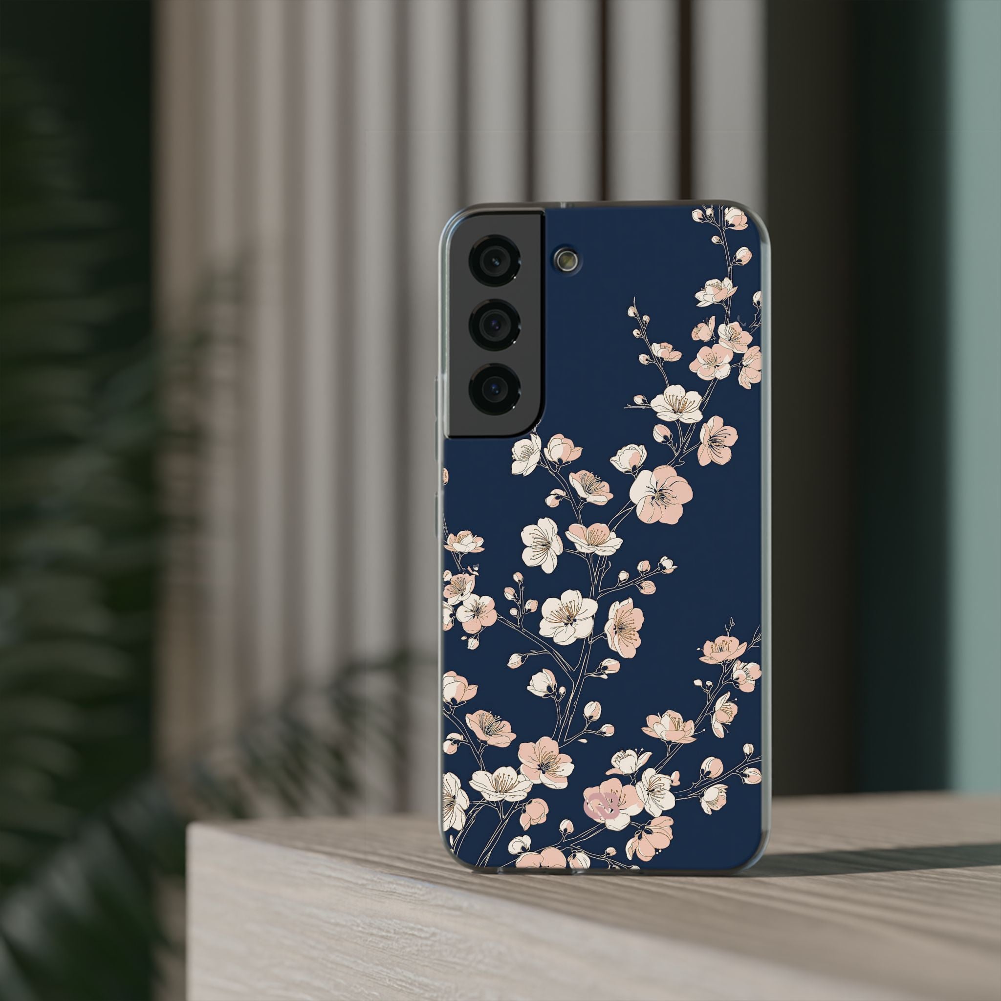Blue Lite Phone Case for Samsung - Midnight Peach Sakura