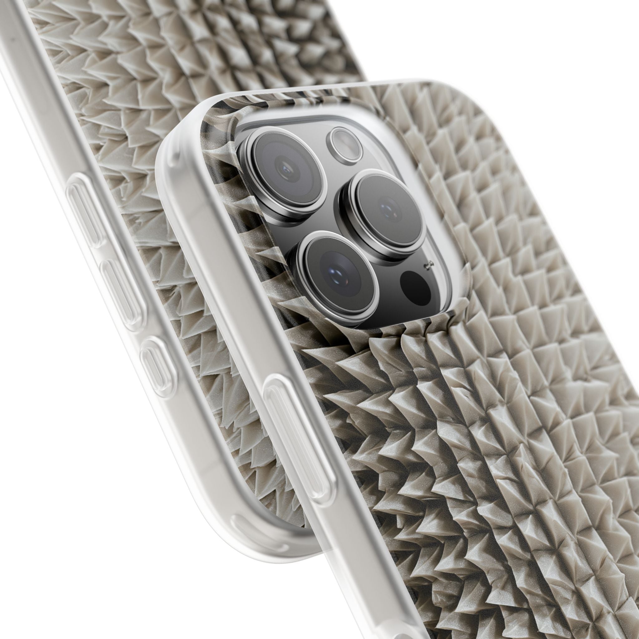 Beige Lite Phone Case for iPhone - Bone Spiked Grid