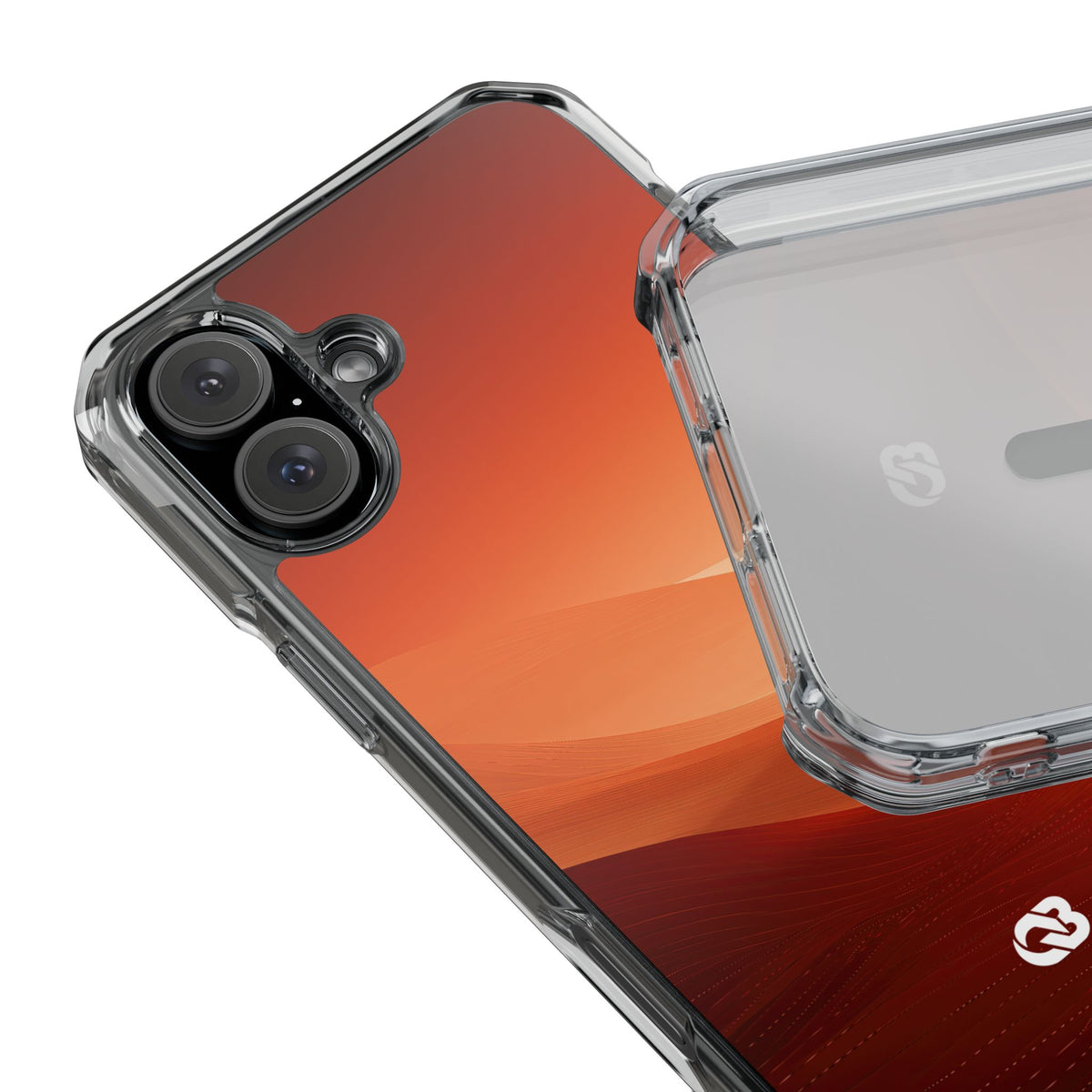 Terracotta Dune Ridges · Clear Impact Magnetic Phone Case for iPhone · Orange