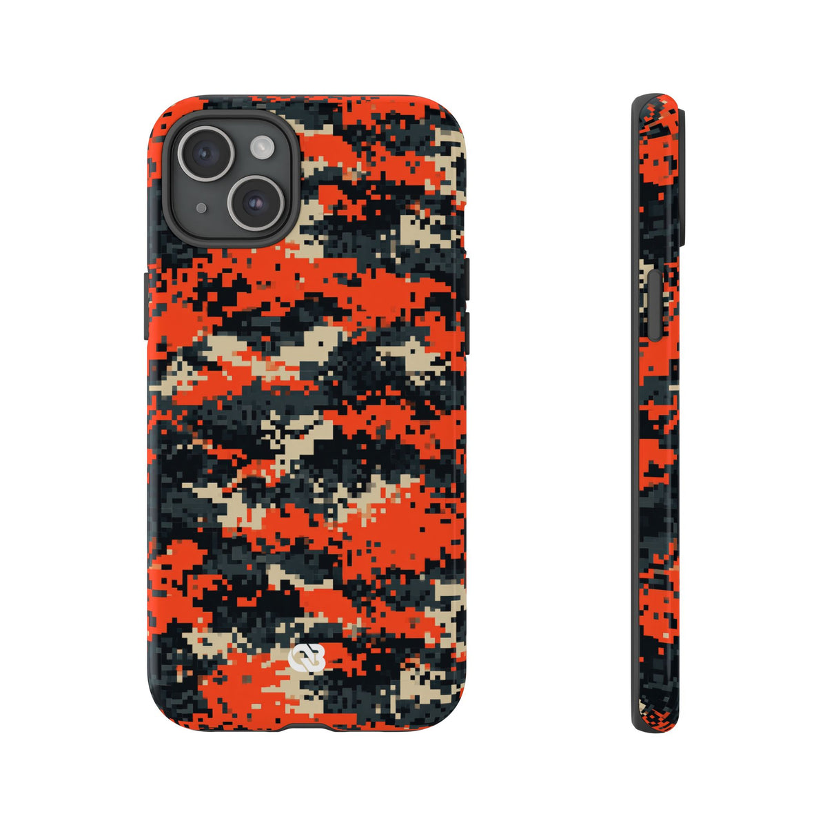 Signal Pixel Camo · Tough Phone Case for iPhone · Orange
