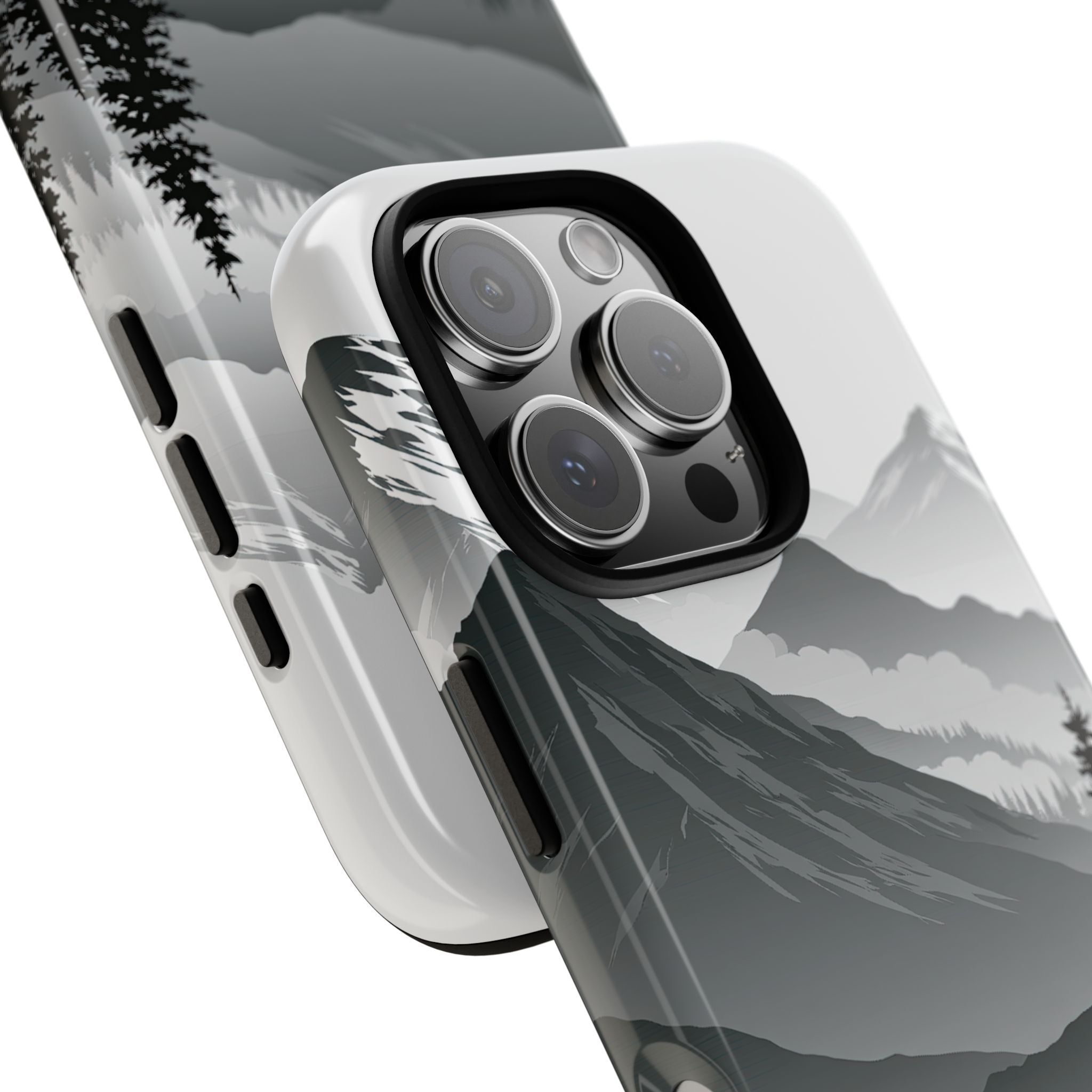 Grey Tough Phone Case for iPhone - Granite Ridge Mist