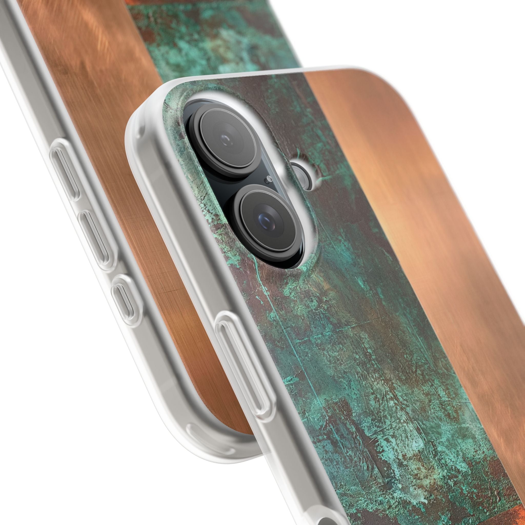 Teal Lite Phone Case for iPhone - Verdigris Copper Slab