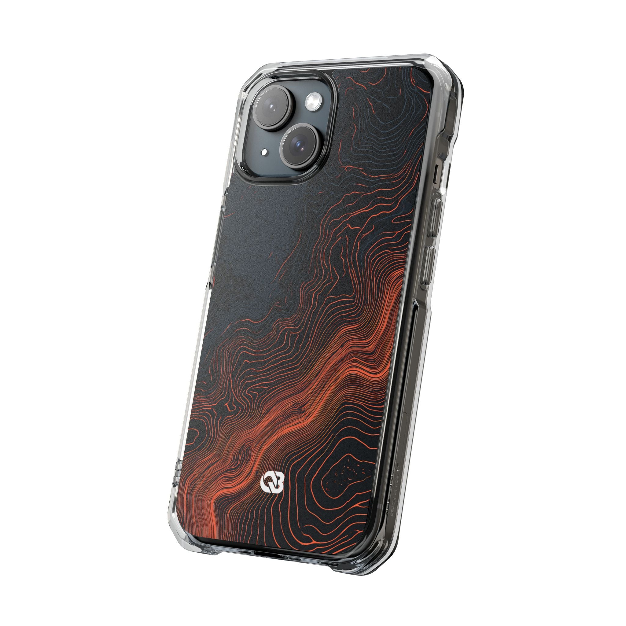 Black Impact MagSafe Phone Case for iPhone - Volcanic Basalt Map