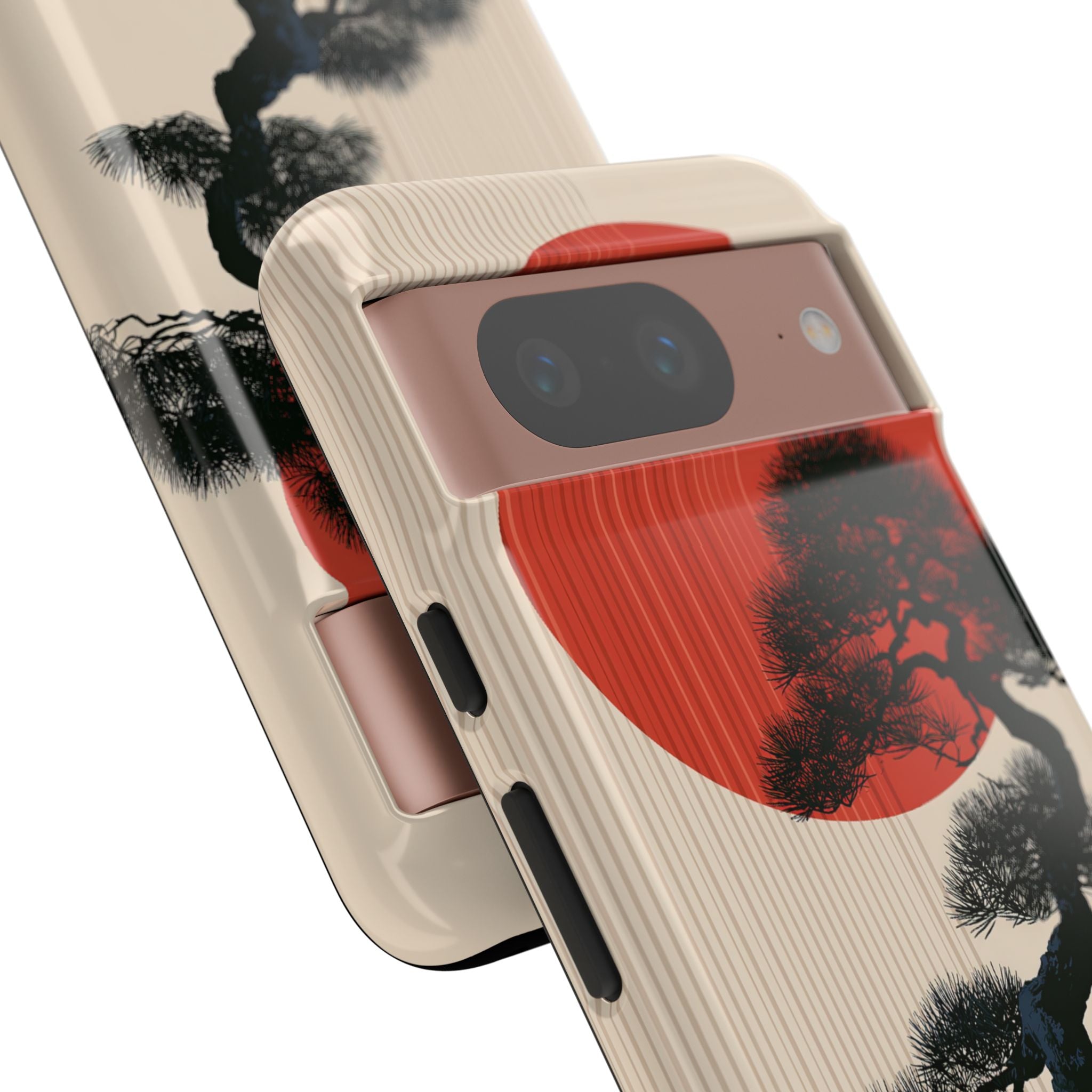 Beige Tough Phone Case for Google Pixel - Kyoto Crimson Pine