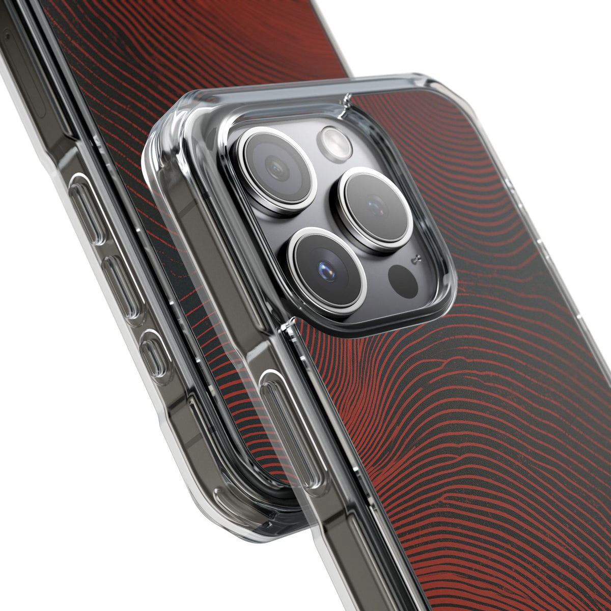 Red Impact MagSafe Phone Case for iPhone - Terracotta Nerve Map
