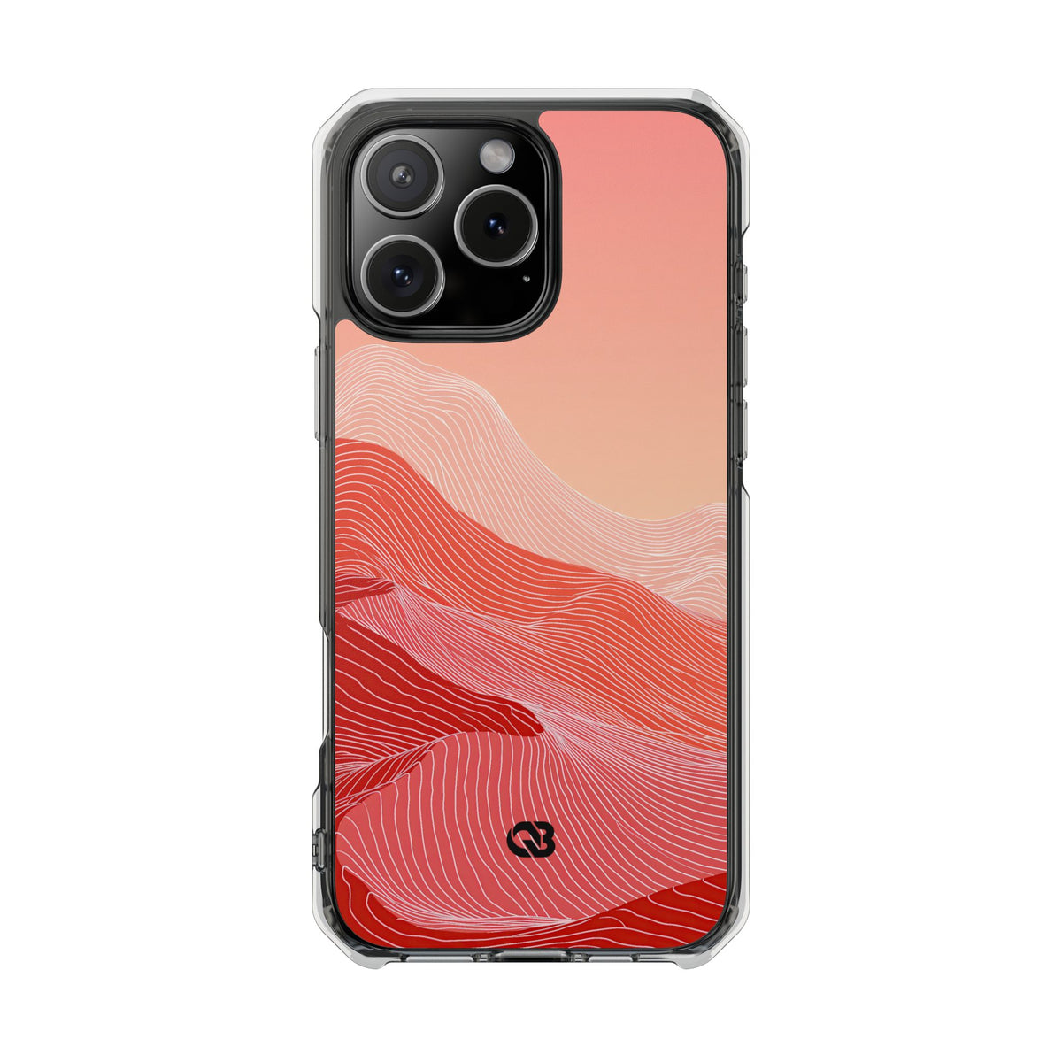 Red Impact MagSafe Phone Case for iPhone - Crimson Ridge Contour