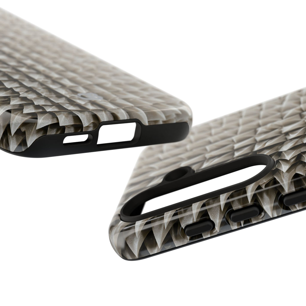 Beige Tough Phone Case for Samsung - Bone Spiked Grid