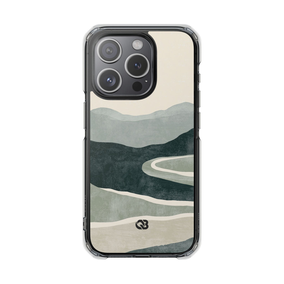 Muted Valley Vista · Clear Impact Magnetic Phone Case for iPhone · Green