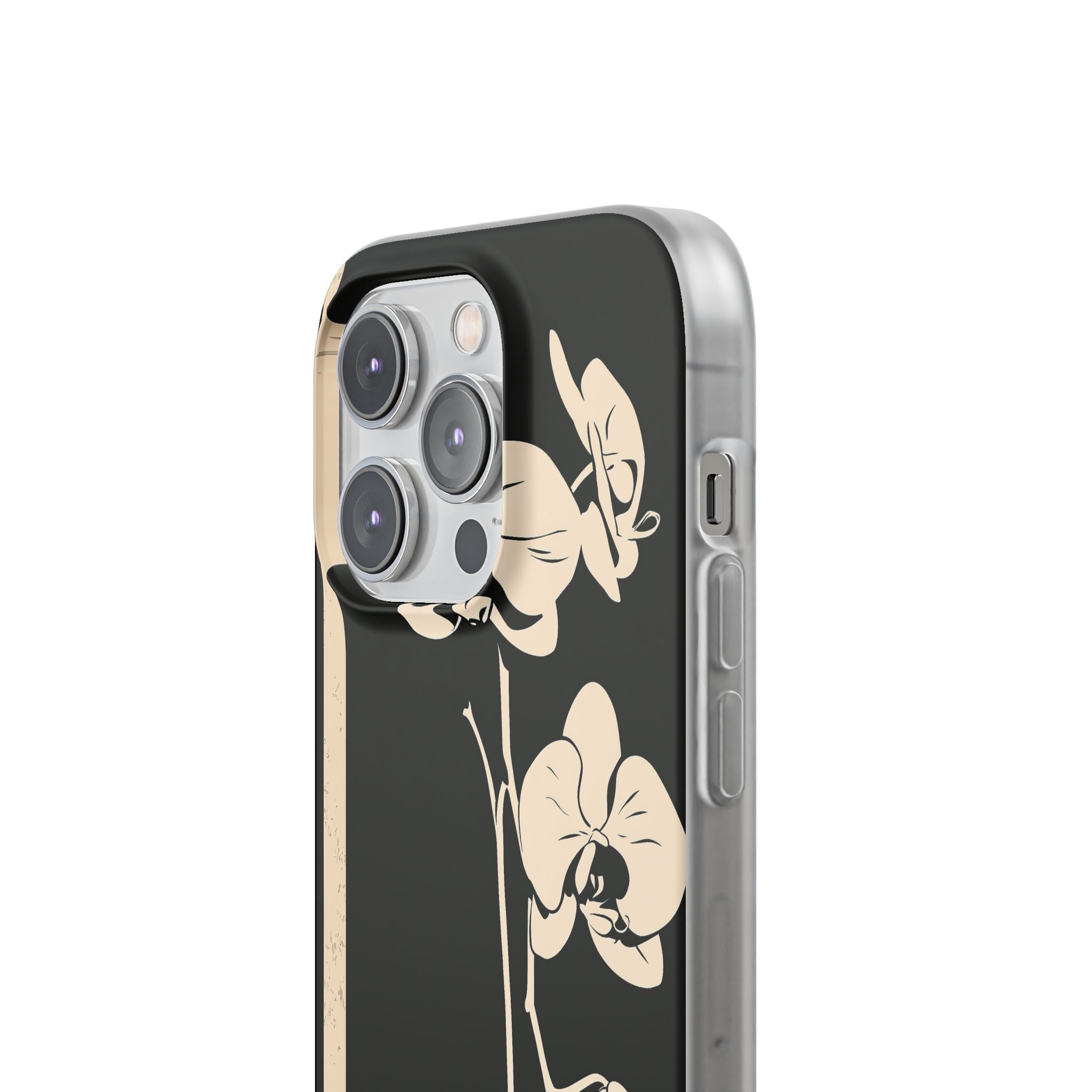 Black Lite Phone Case for iPhone - Obsidian Bone Orchid