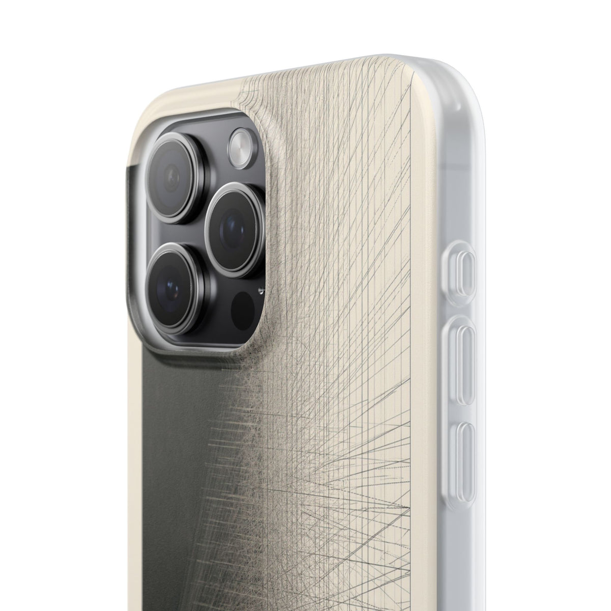 Beige Lite Phone Case for iPhone - Brutalist Graphite Grid