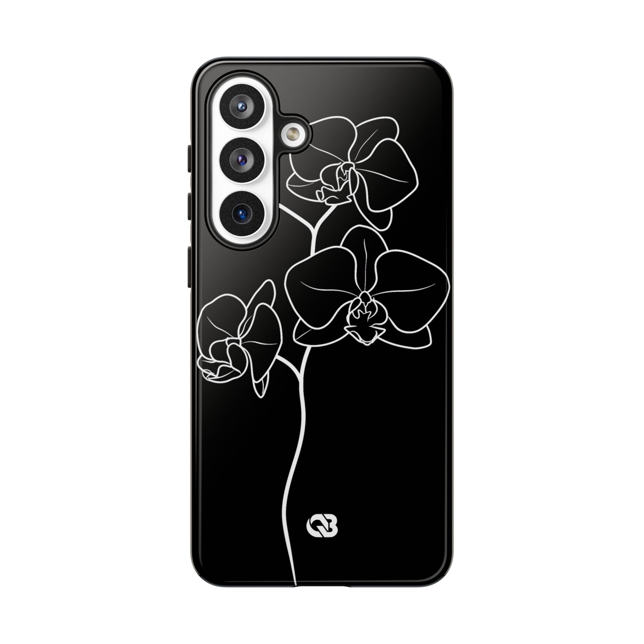 Black Tough Phone Case for Samsung - Noir Alabaster Orchid