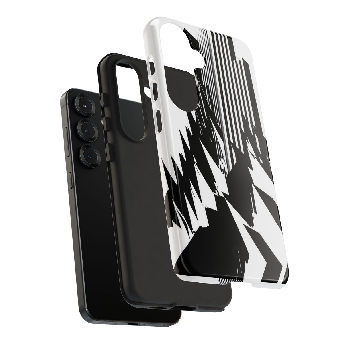White Tough Phone Case for Samsung - Shattered Vector Spire