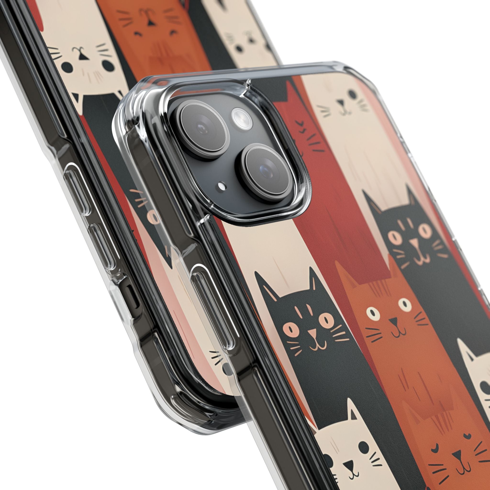 Elongated Cats Black iPhone 15 Plus Case - Impact