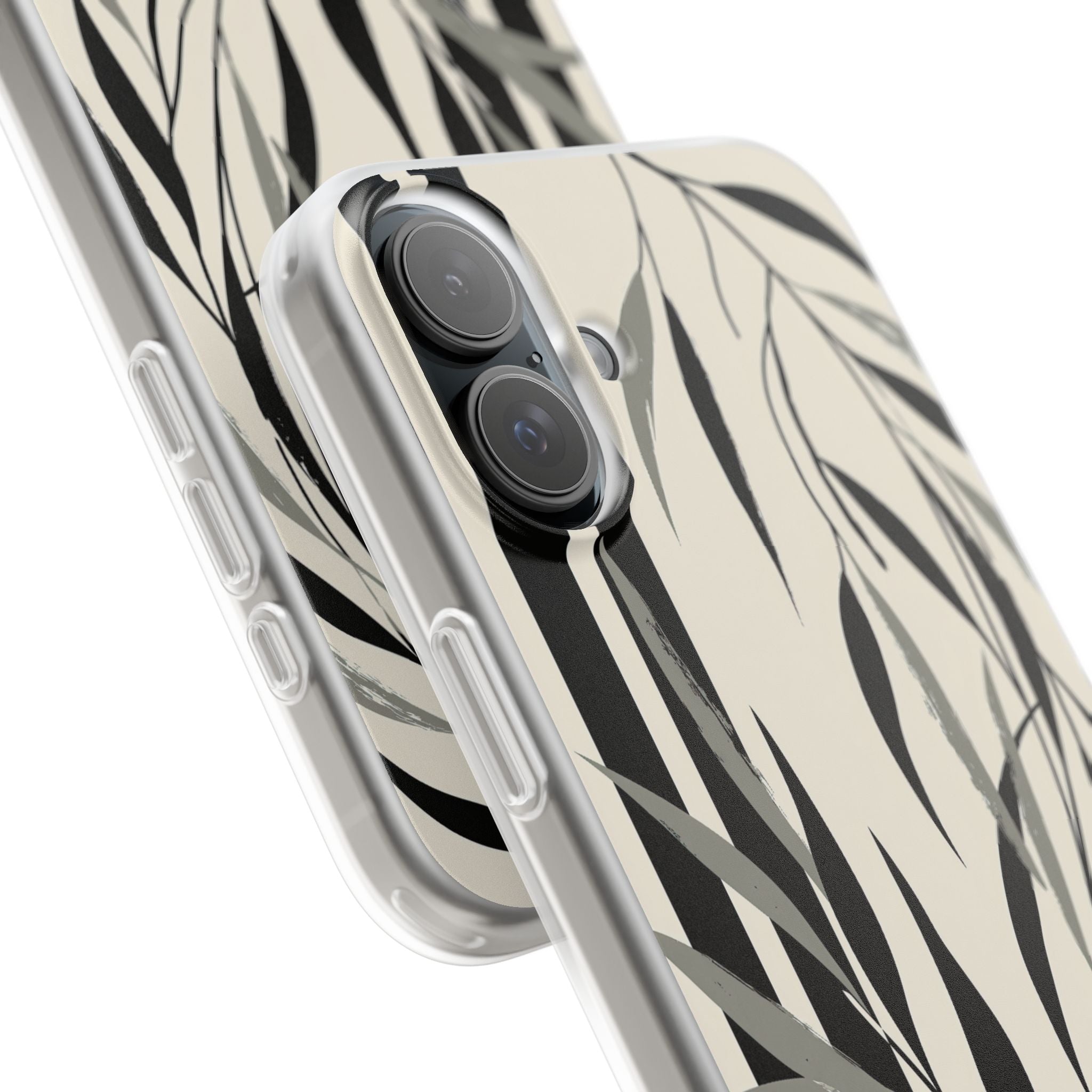 Beige Lite Phone Case for iPhone - Soot Leaf Sketch