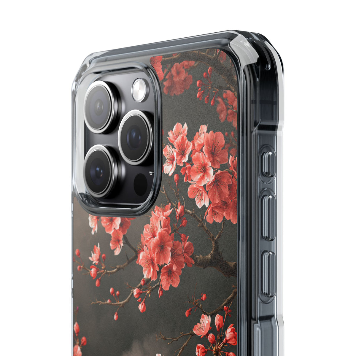 Midnight Sakura Blossom · Clear Impact Magnetic Phone Case for iPhone · Pink
