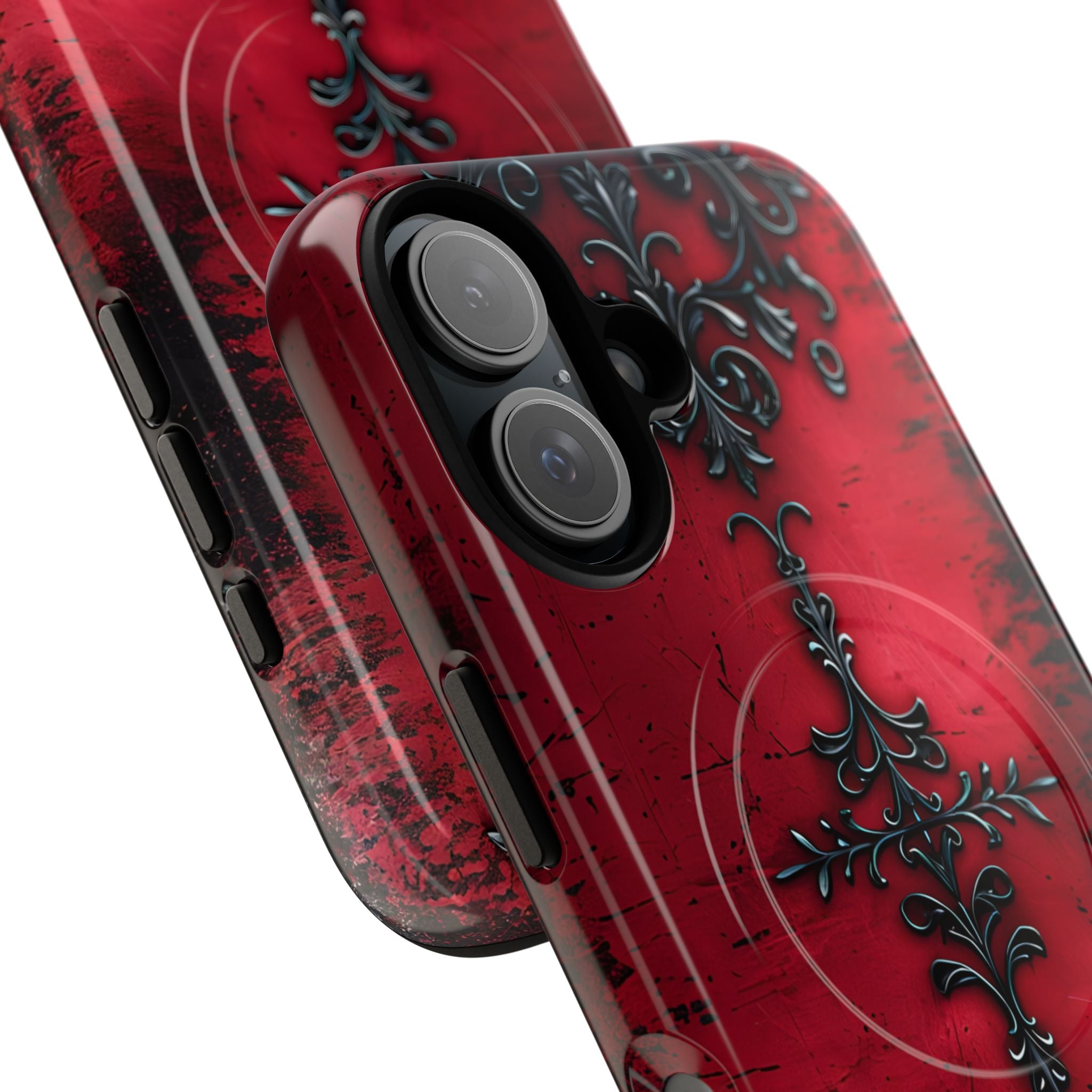 Crimson Gothic Filigree · Tough+ Coque de téléphone pour iPhone · MagSafe