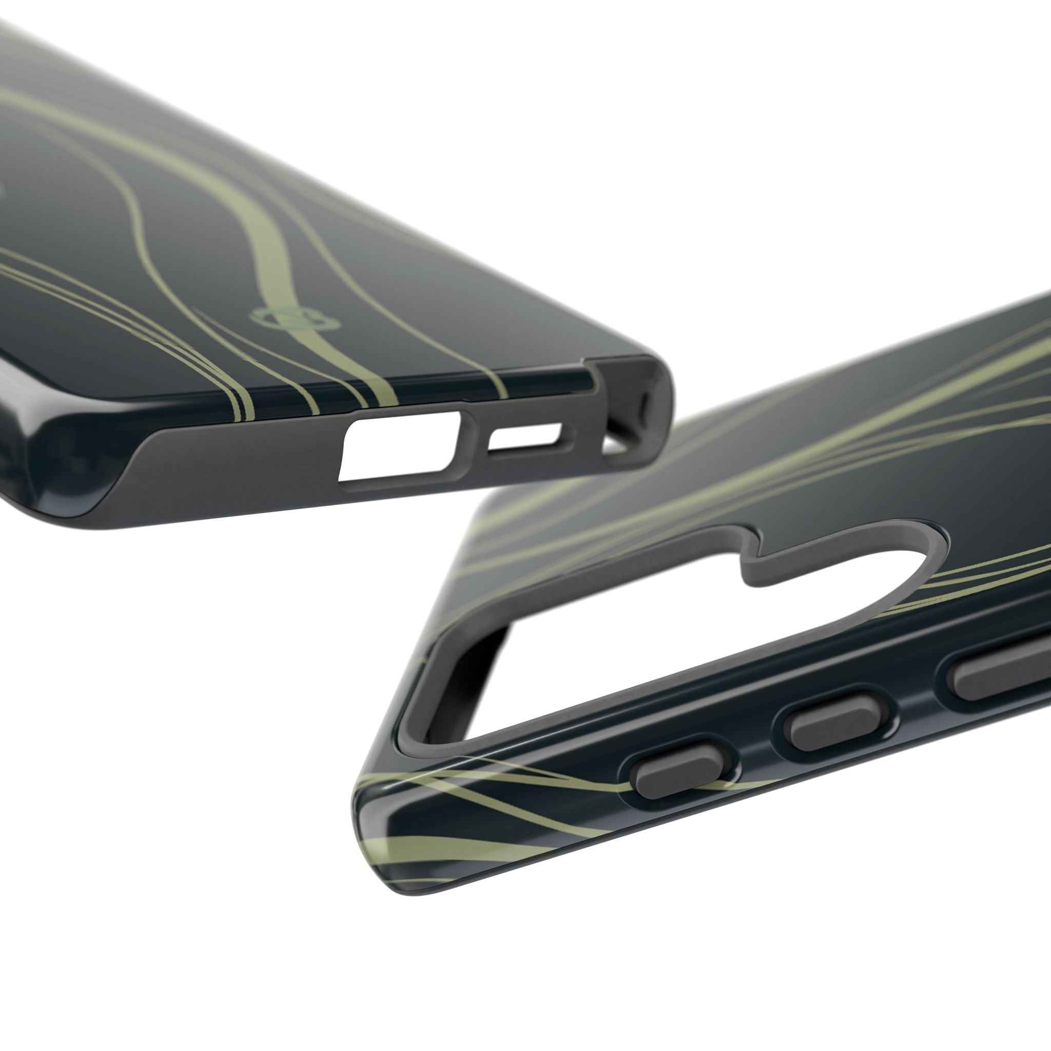 Green Tough Phone Case for Samsung - Obsidian Sage Flow