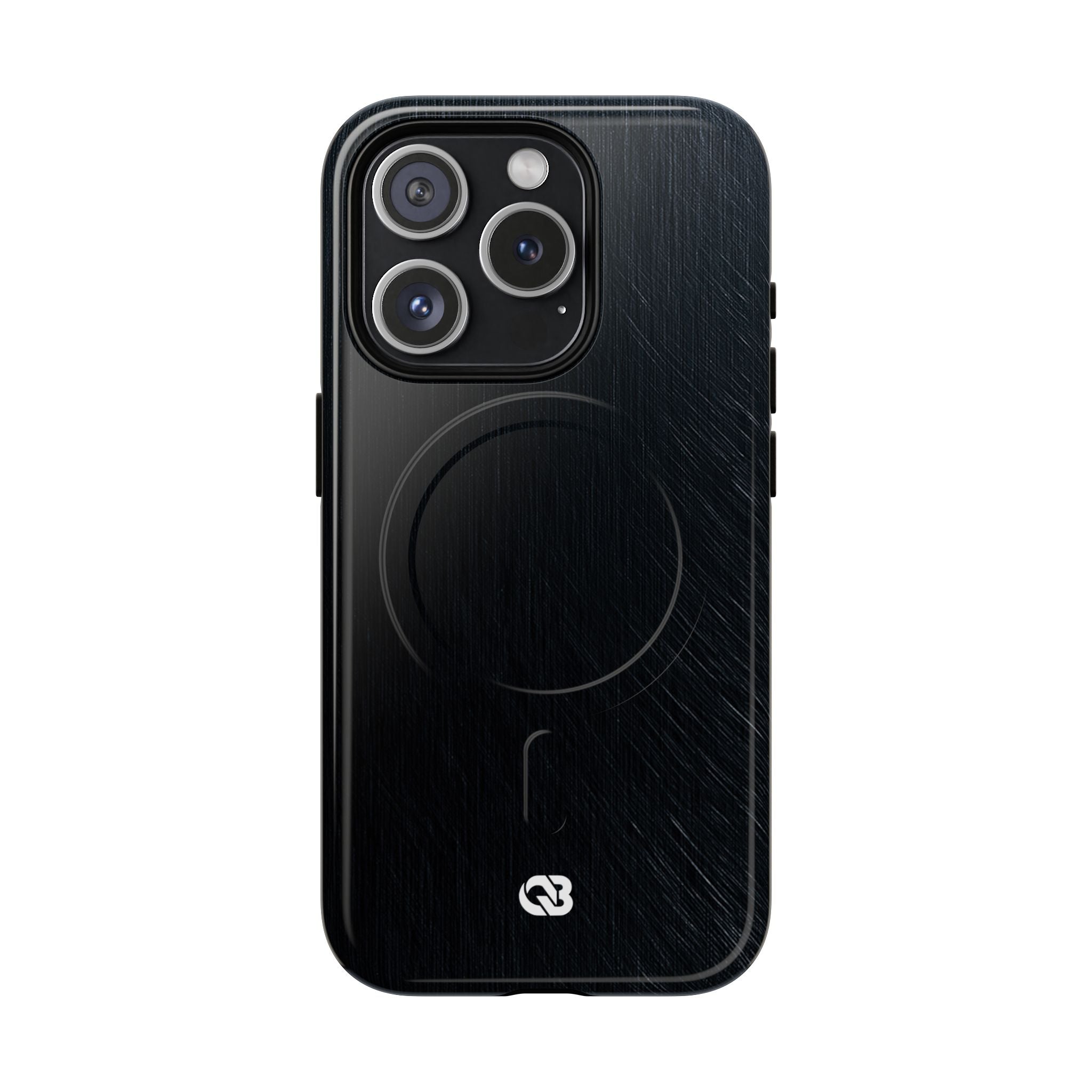 Black Tough 2.0 Magsafe Phone Case for iPhone - Midnight Brushed Grain