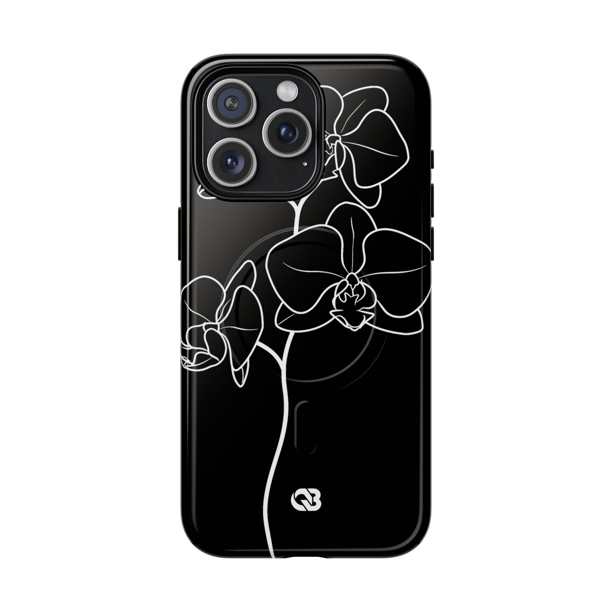 Black Tough 2.0 Magsafe Phone Case for iPhone - Noir Alabaster Orchid