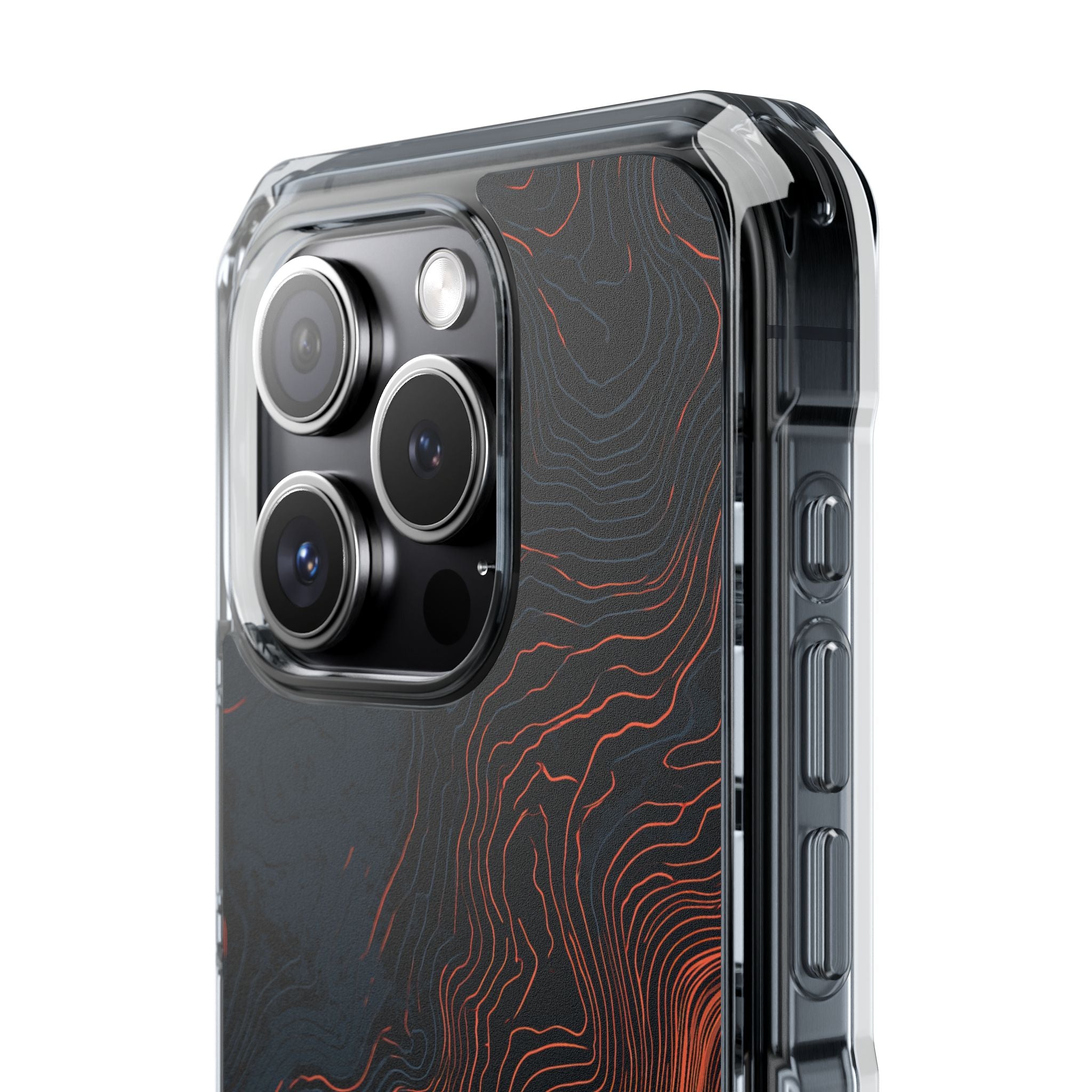Black Impact MagSafe Phone Case for iPhone - Volcanic Basalt Map