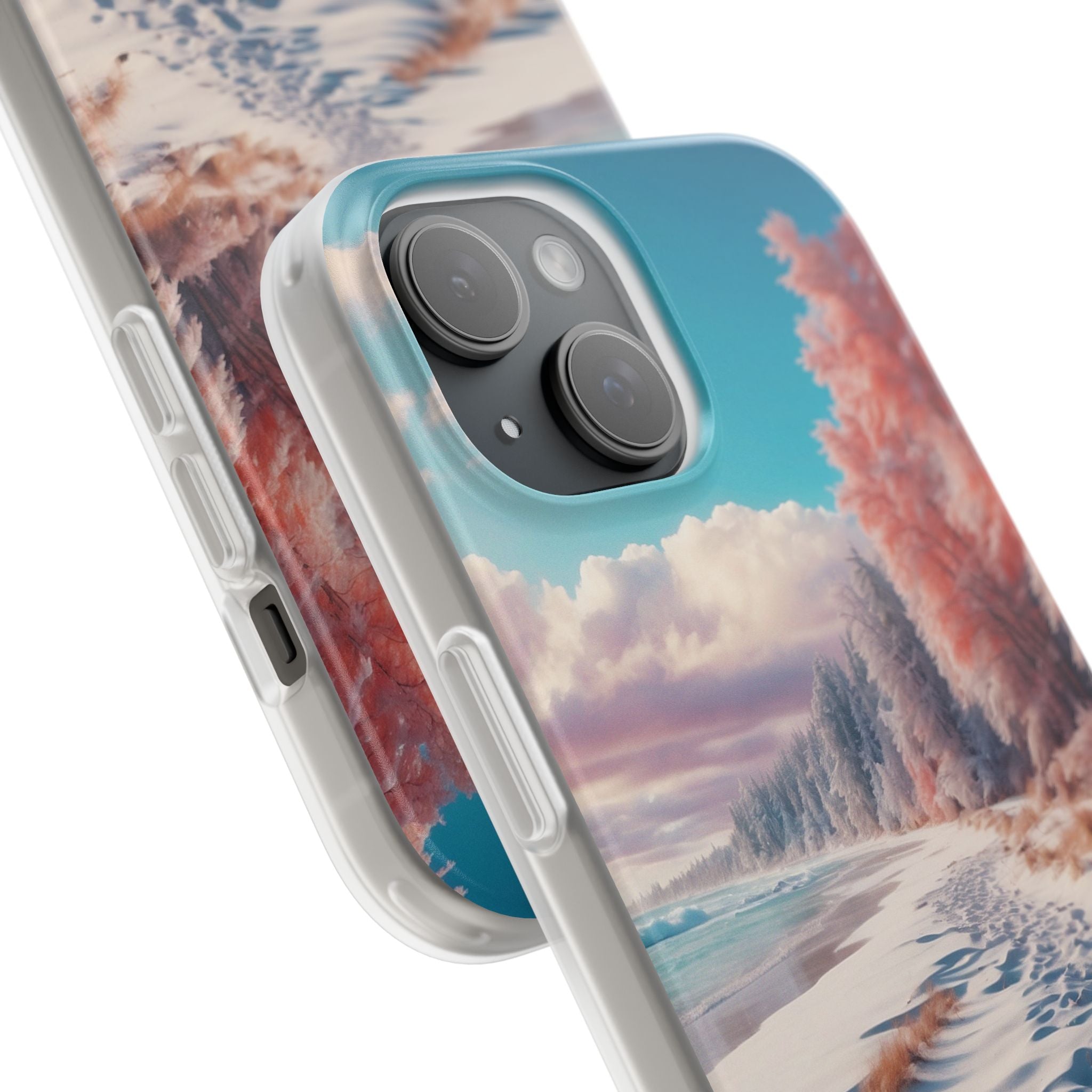 Snowy Footprints iPhone 15 Case - Soft