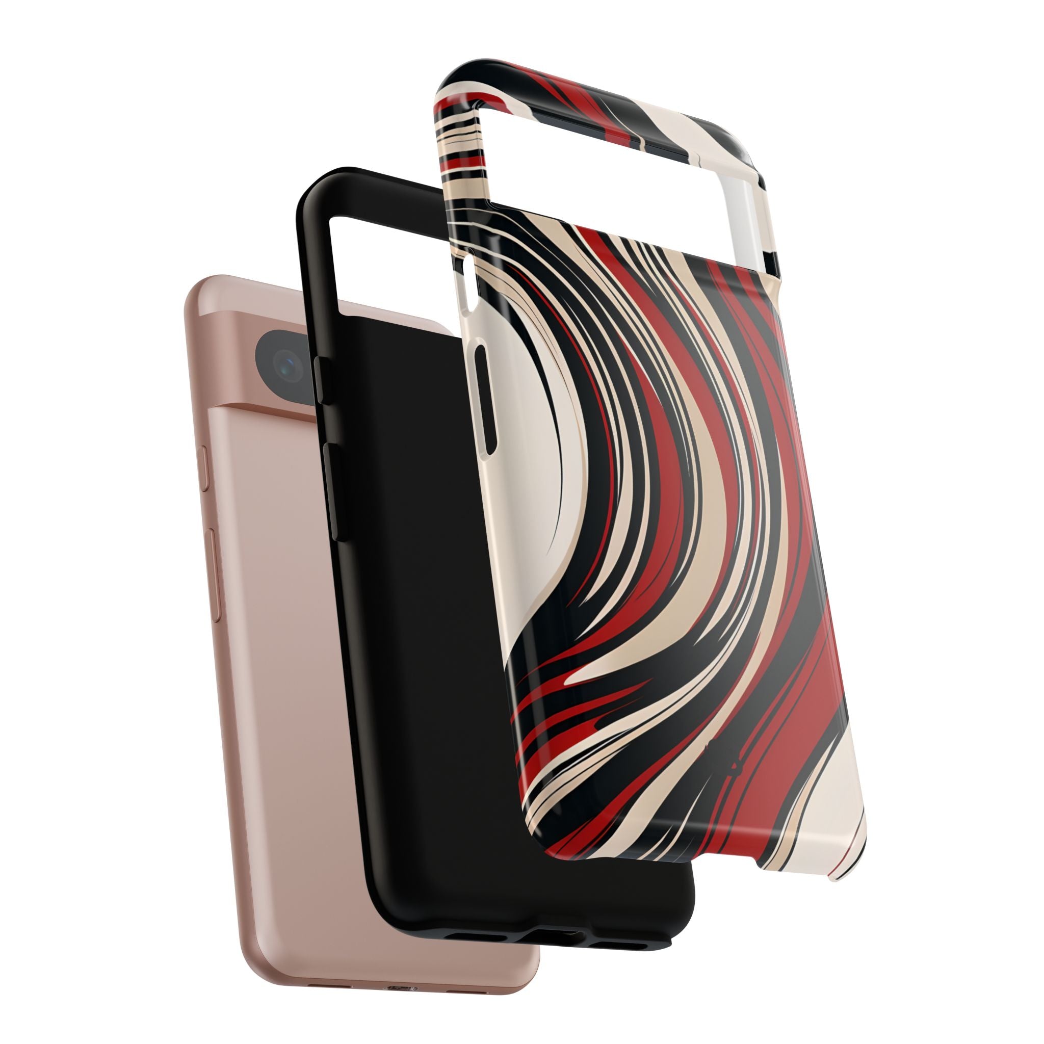 Crimson Flow Waves · Tough Coque de téléphone pour Google Pixel