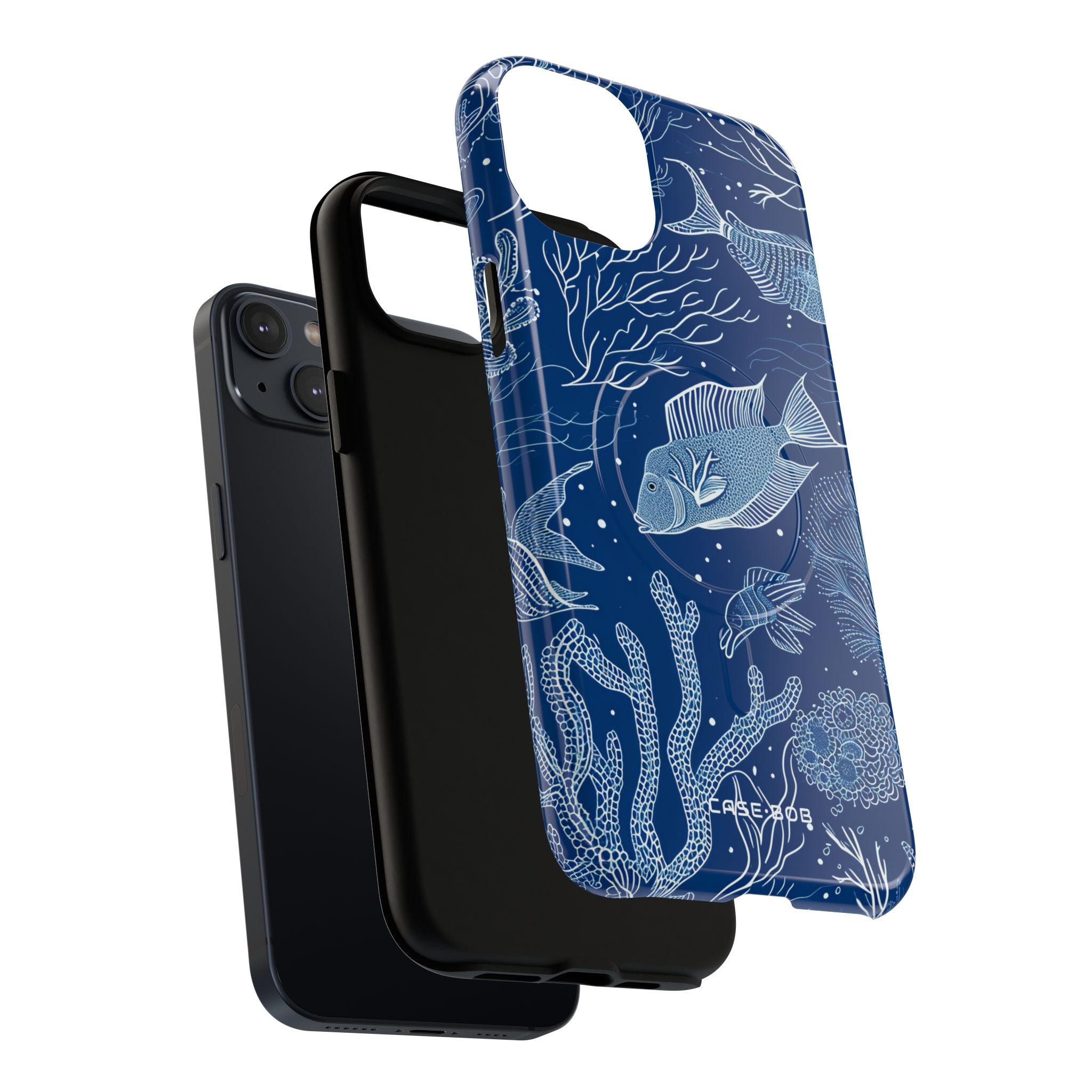 Navy Scale Reef iPhone 14 Plus Case - Tough+