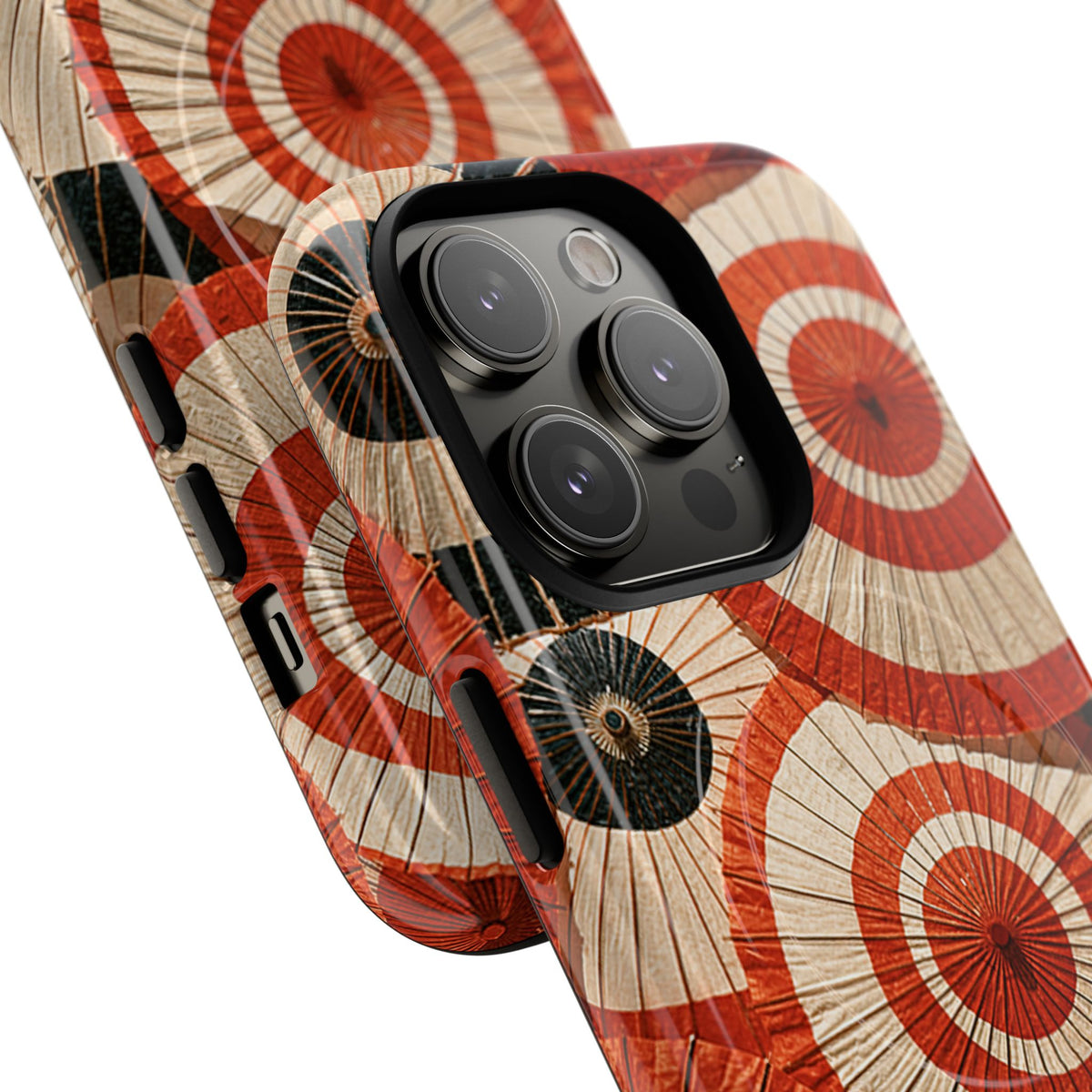 Vermilion Wagasa Motif · Tough 2.0 Magnetic Phone Case for iPhone · Red