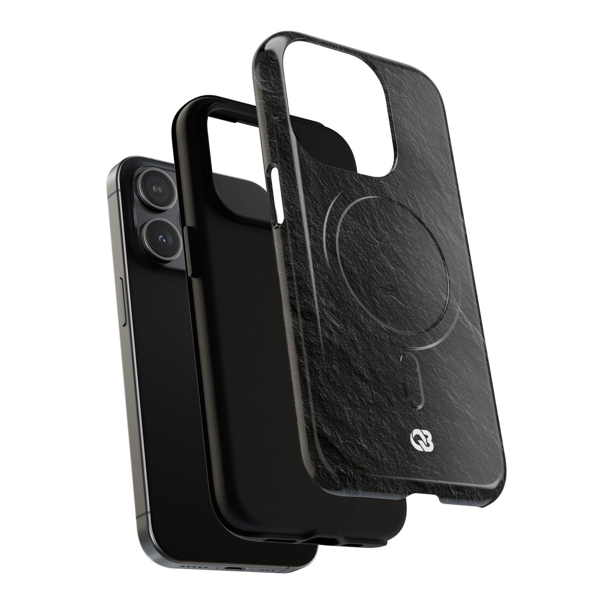 Black Tough 2.0 Magsafe Phone Case for iPhone - Raw Obsidian Slate