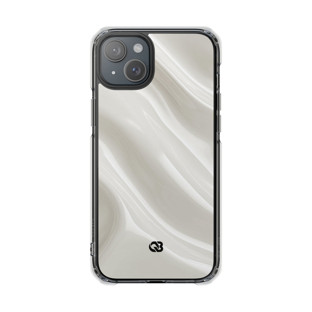 White Impact MagSafe Phone Case for iPhone - Polished Ivory Wave