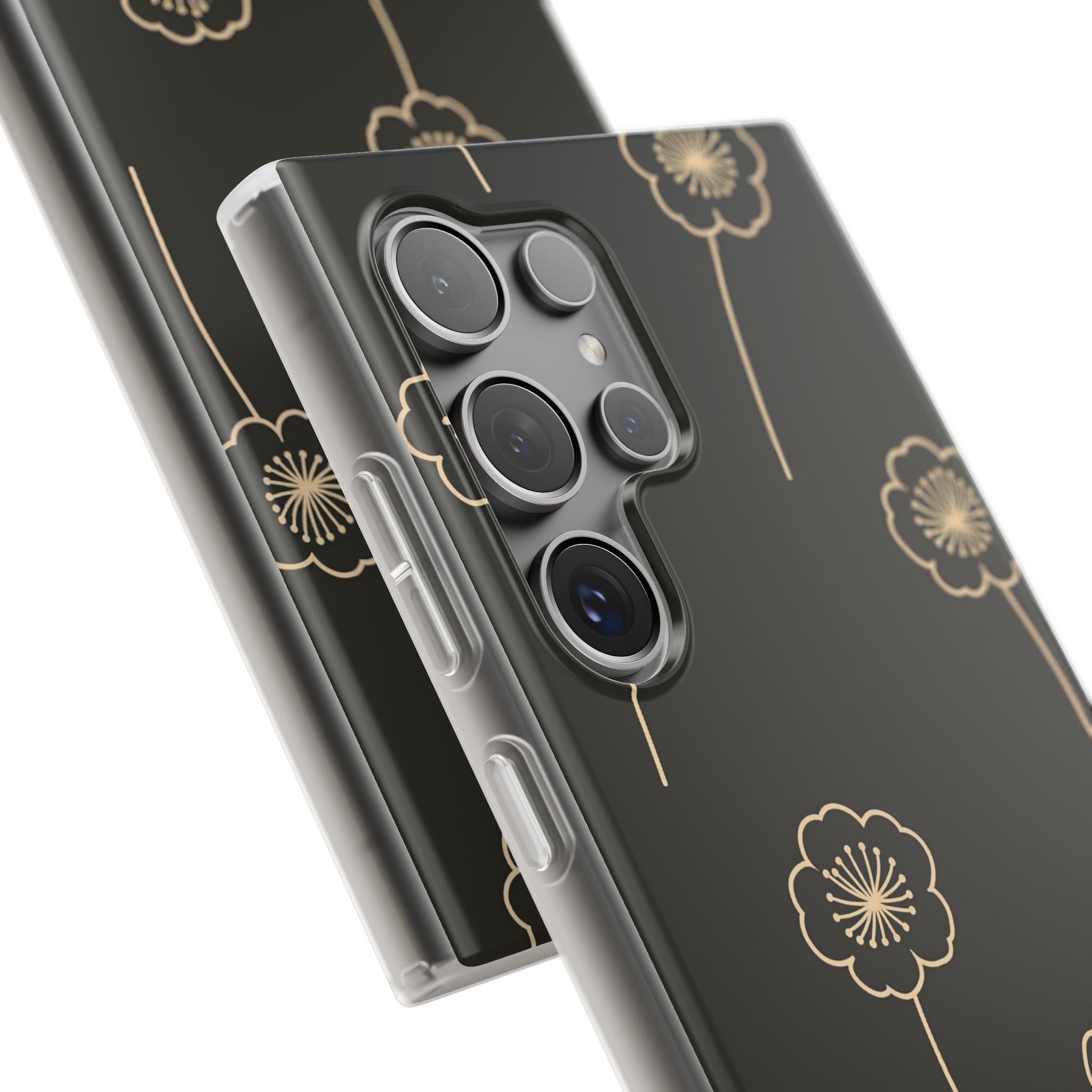 Black Lite Phone Case for Samsung - Obsidian Sand Petals