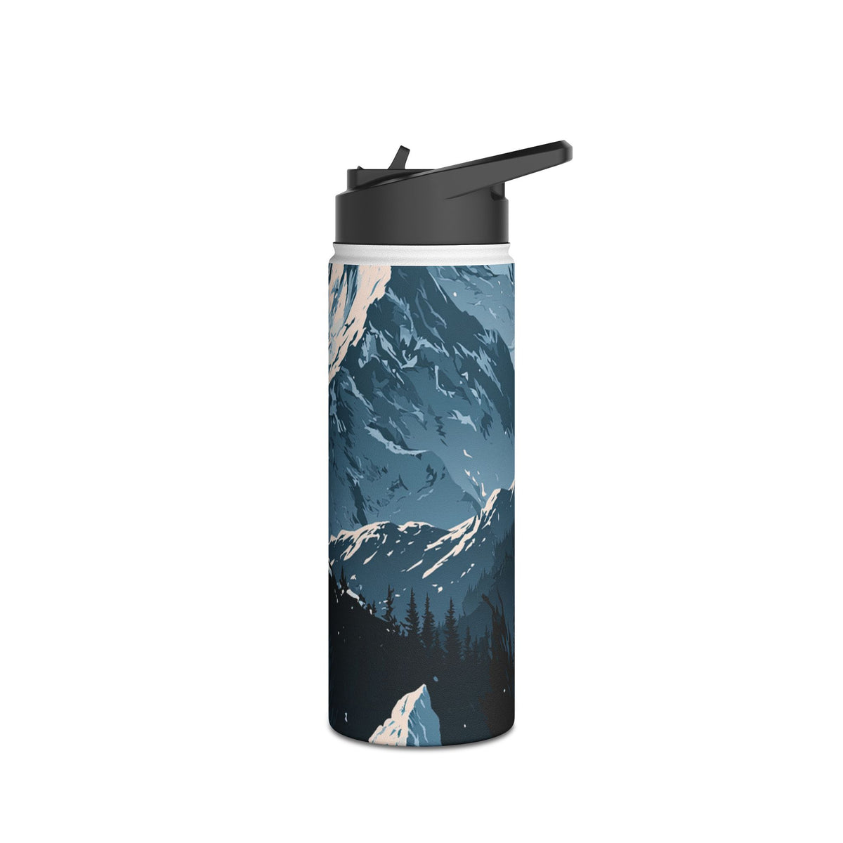 Nordic Arctic Bear · Insulated Water Bottle · Black