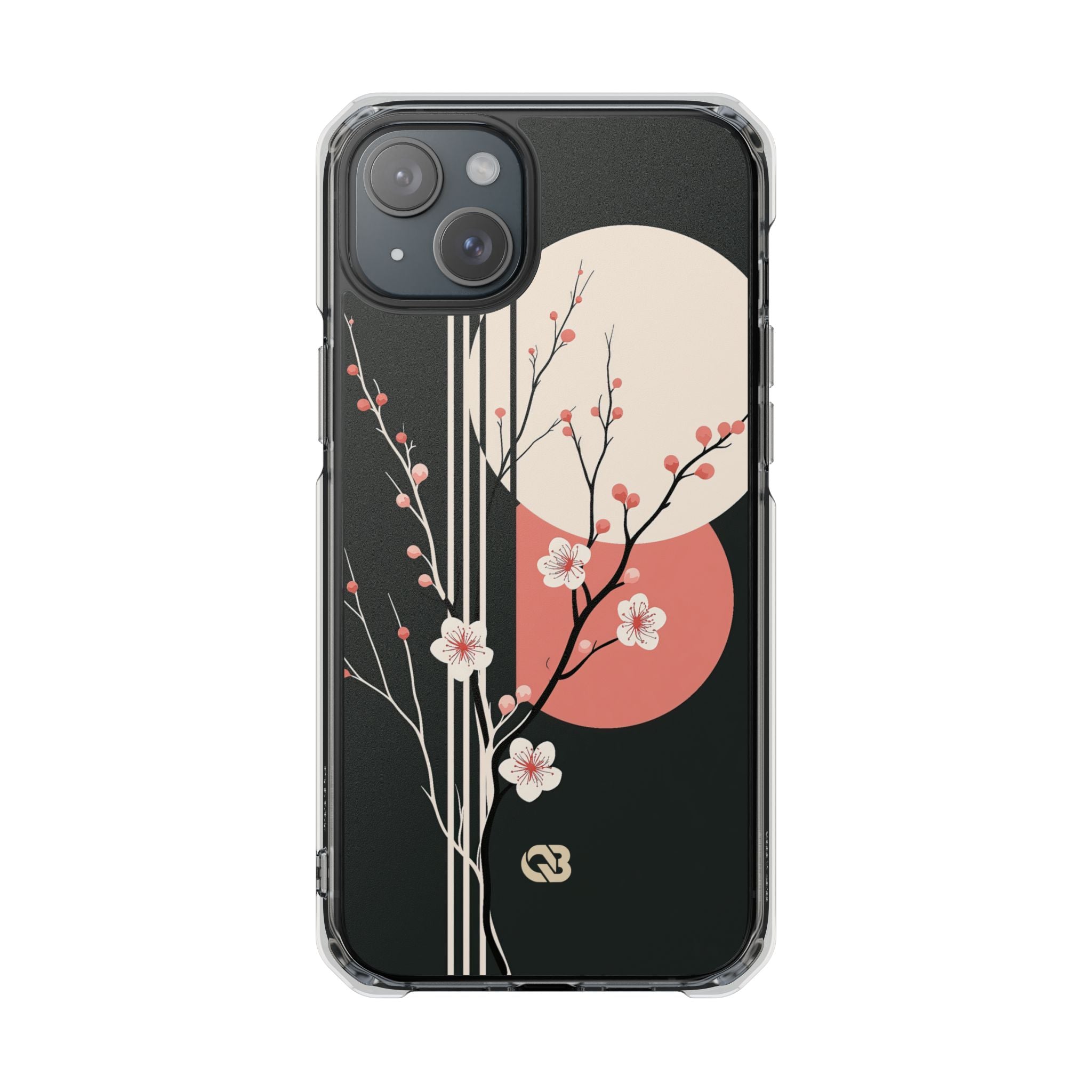 Black Impact MagSafe Phone Case for iPhone - Kyoto Midnight Blossom