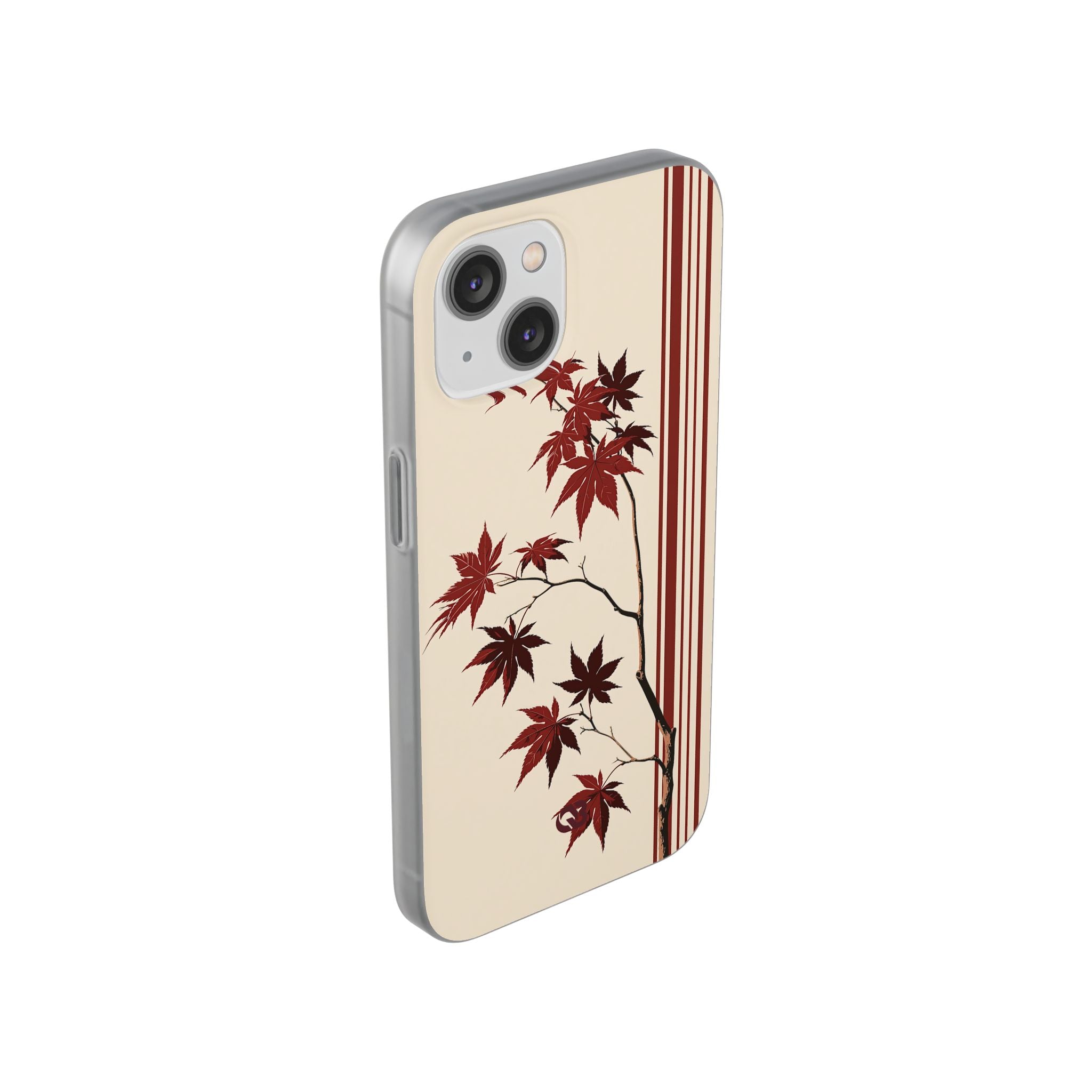 Red Lite Phone Case for iPhone - Crimson Momiji Stripe