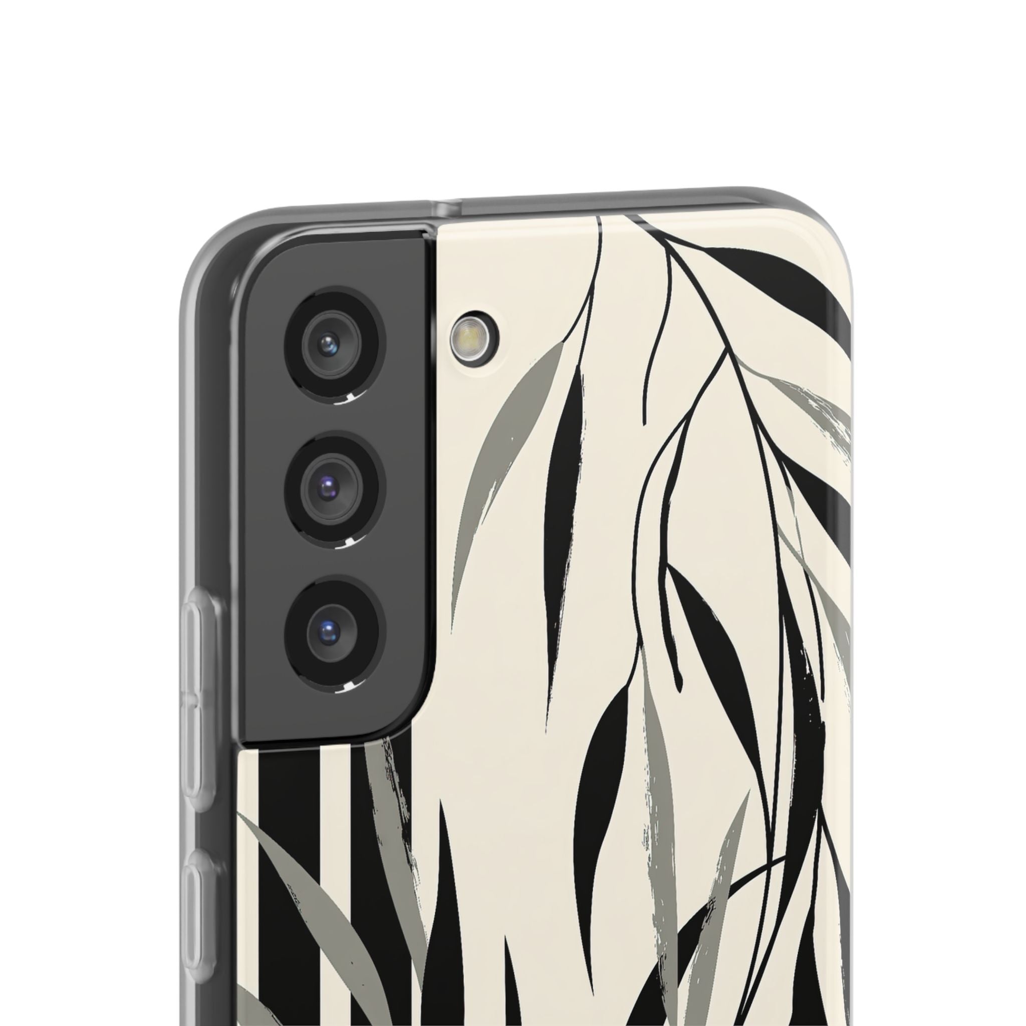 Beige Lite Phone Case for Samsung - Soot Leaf Sketch