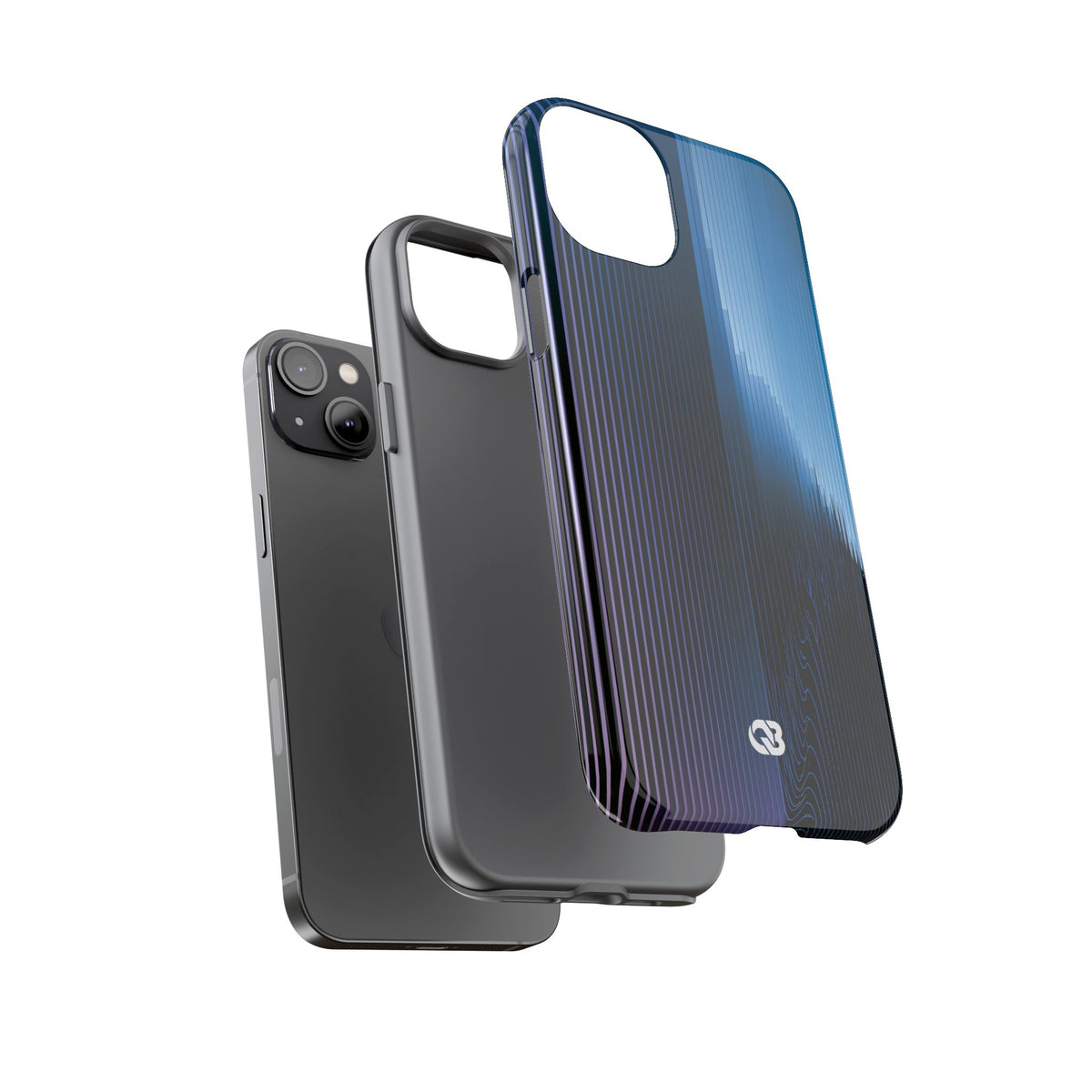 Blue Tough Phone Case for iPhone - Indigo Distortion Wave