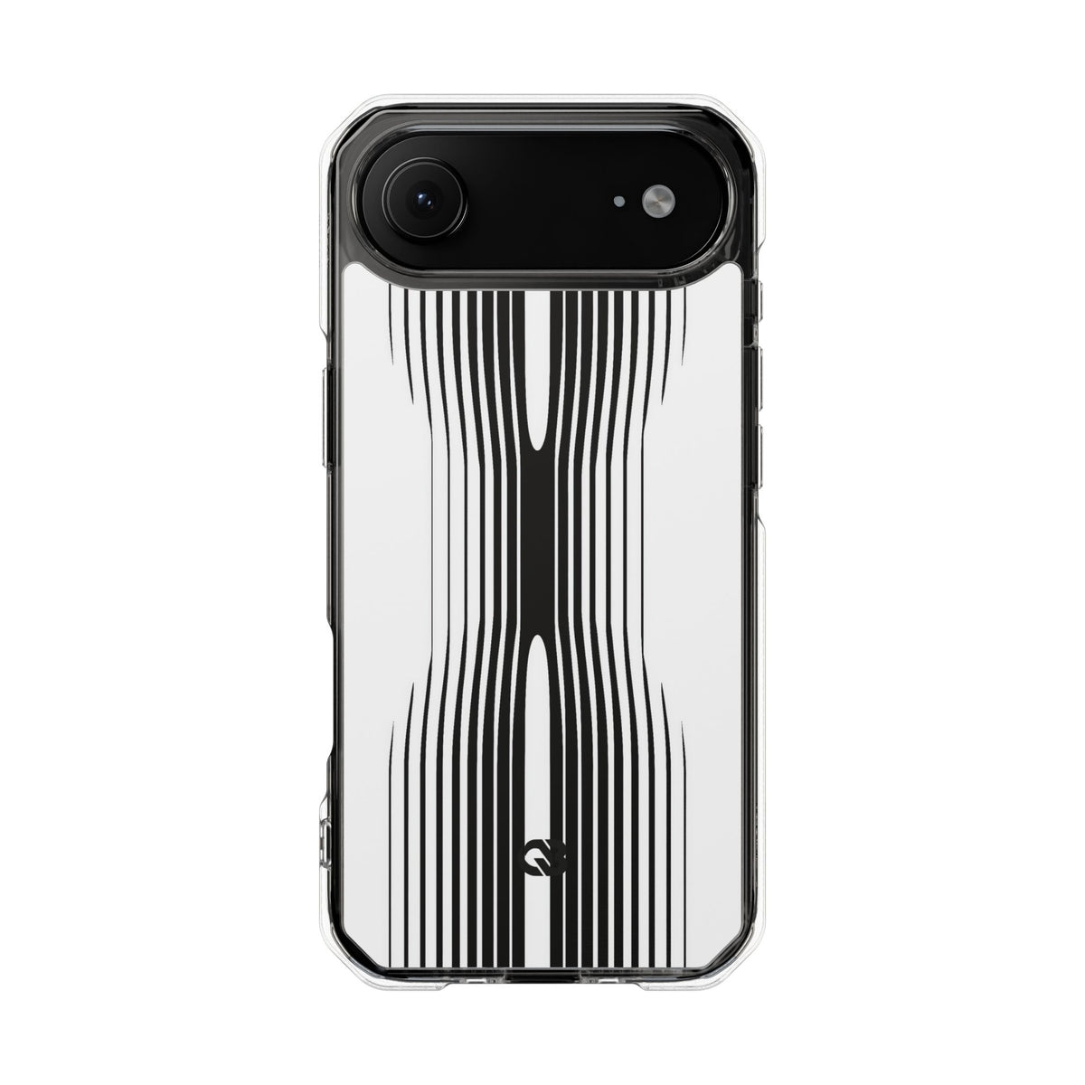 White Impact MagSafe Phone Case for iPhone - Kinetic Mono Distortion