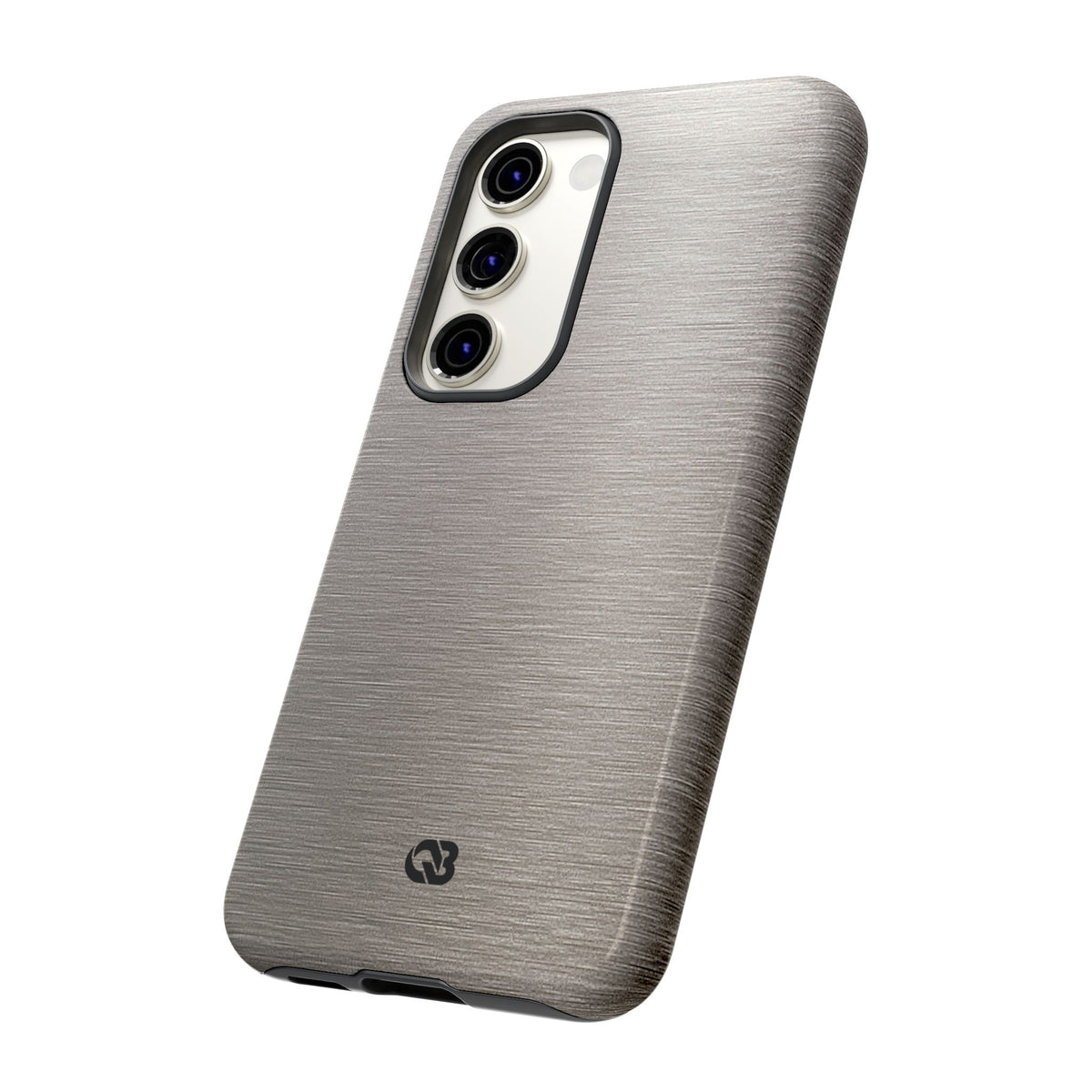Grey Tough Phone Case for Samsung - Brushed Nickel Linen
