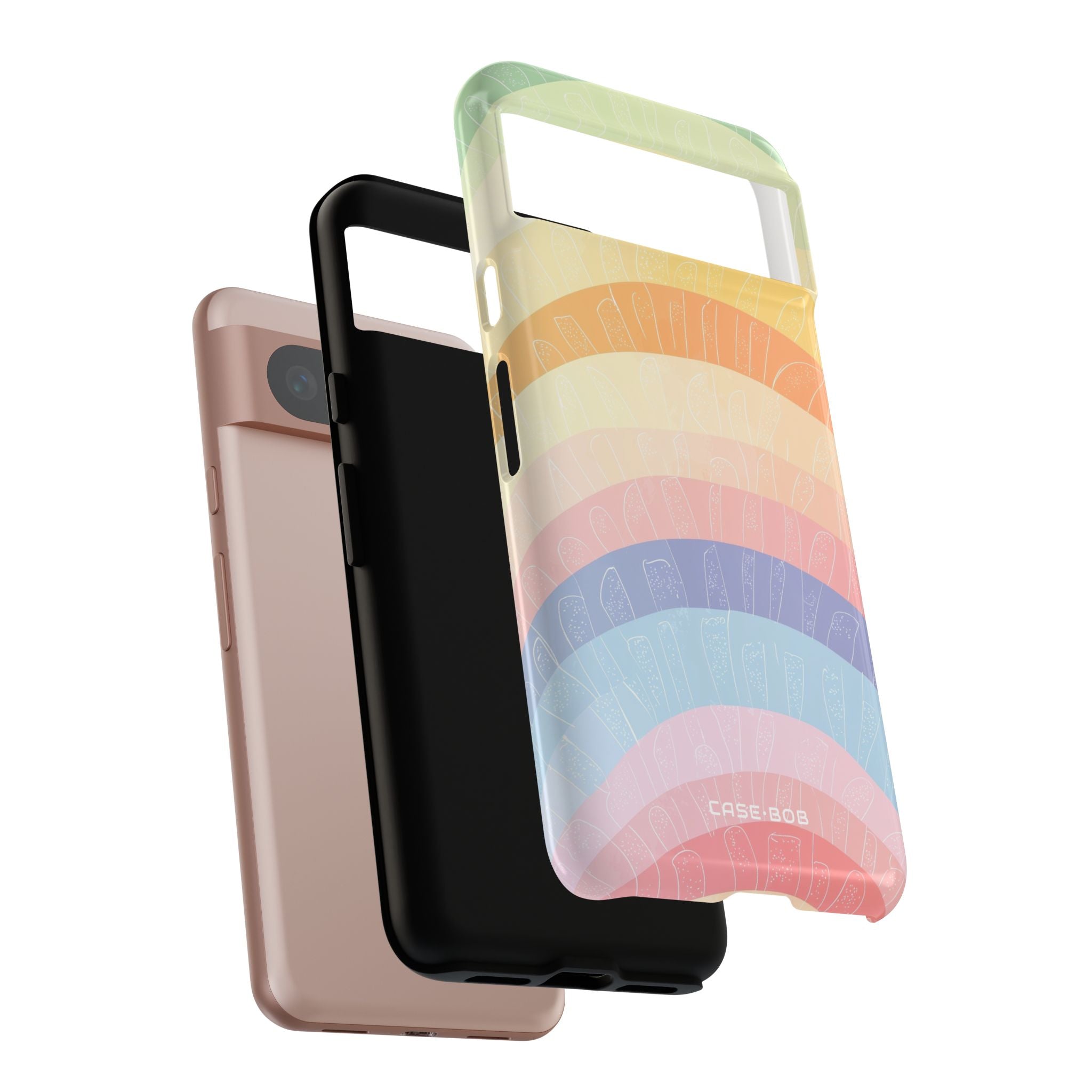 Pastell Regenbogen Bänder Google Pixel 8 Case - Tough