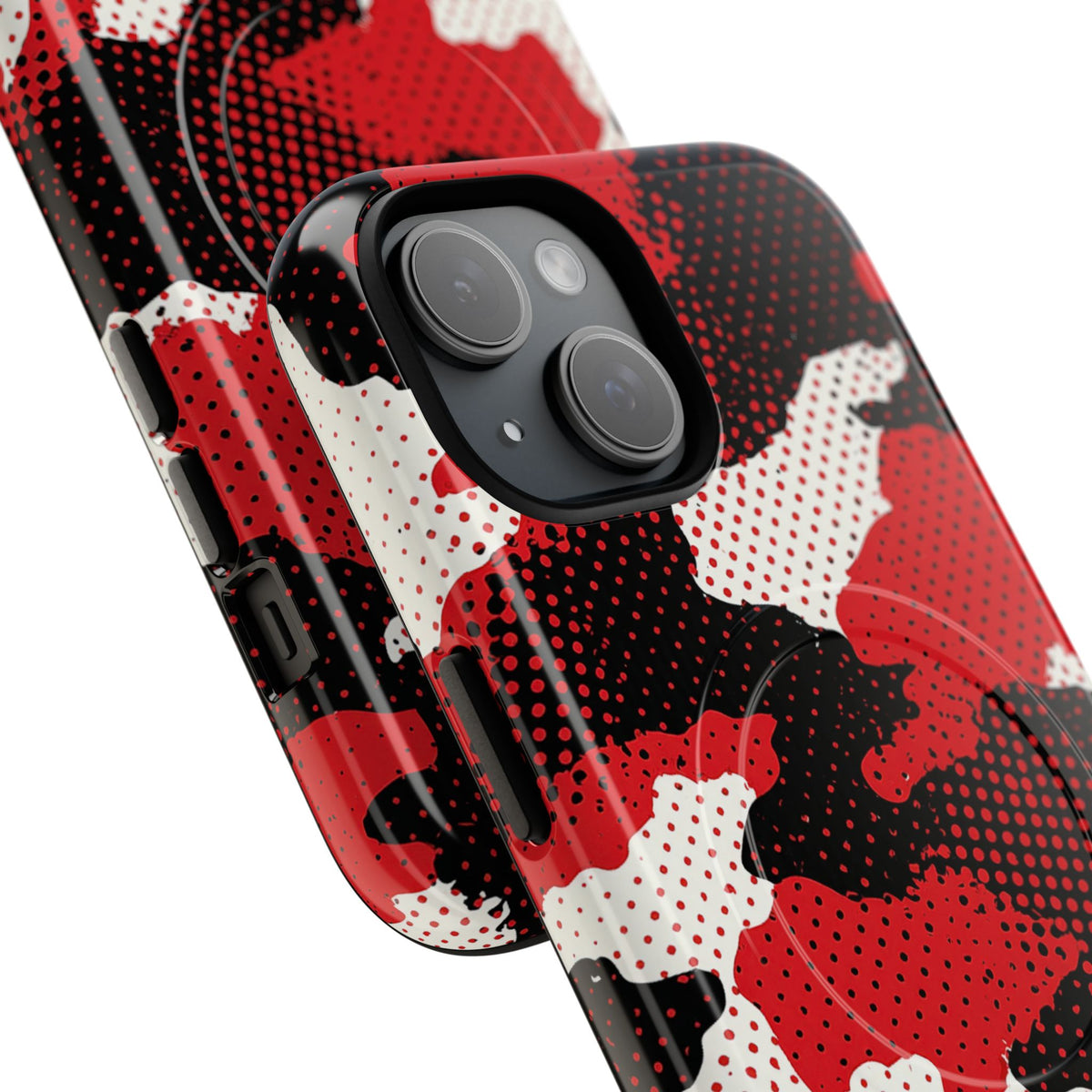 Crimson Halftone Camo · Tough 2.0 Magnetic Phone Case for iPhone · Red