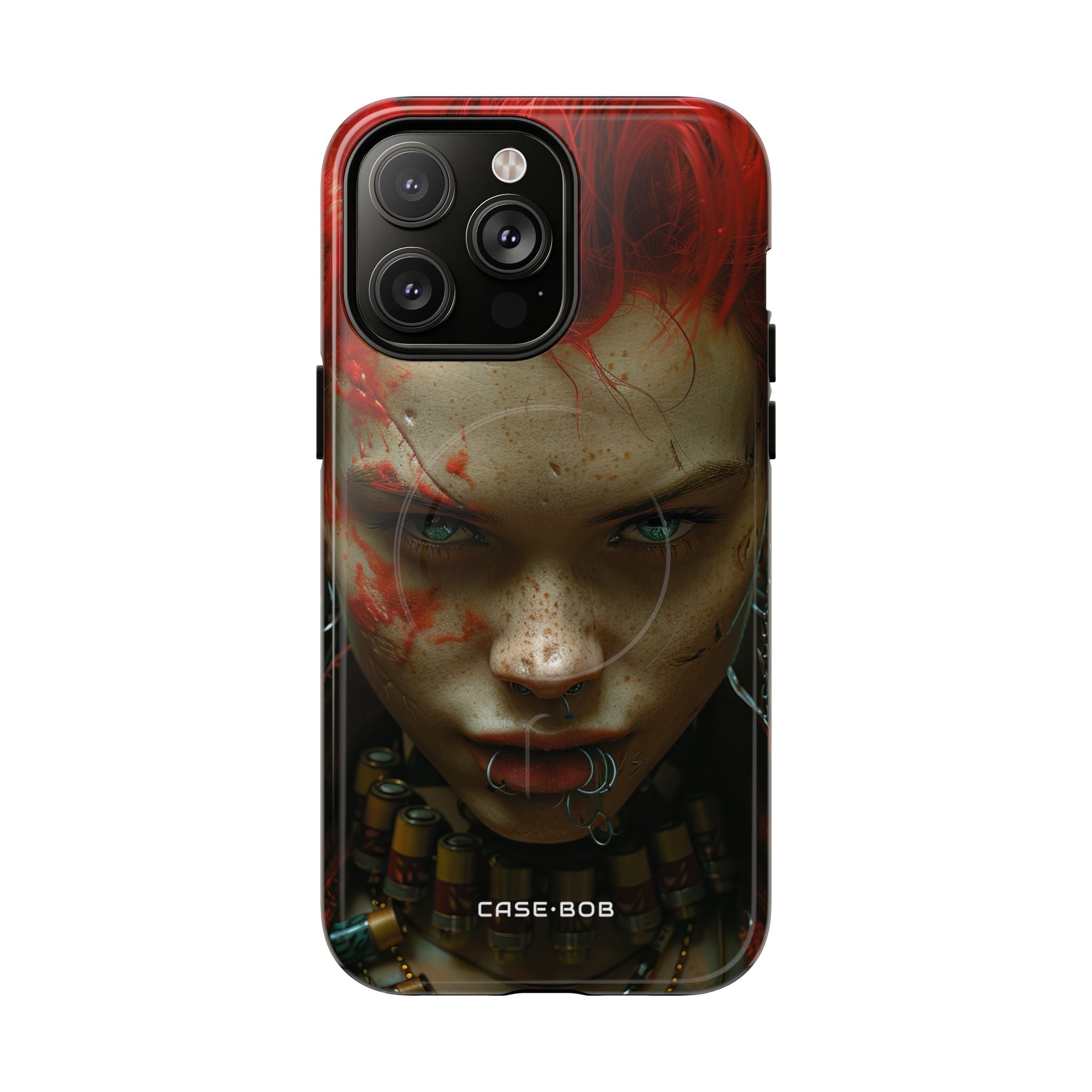 Punainen Spike Gaze iPhone 14 Pro Max -kotelo - Tough+