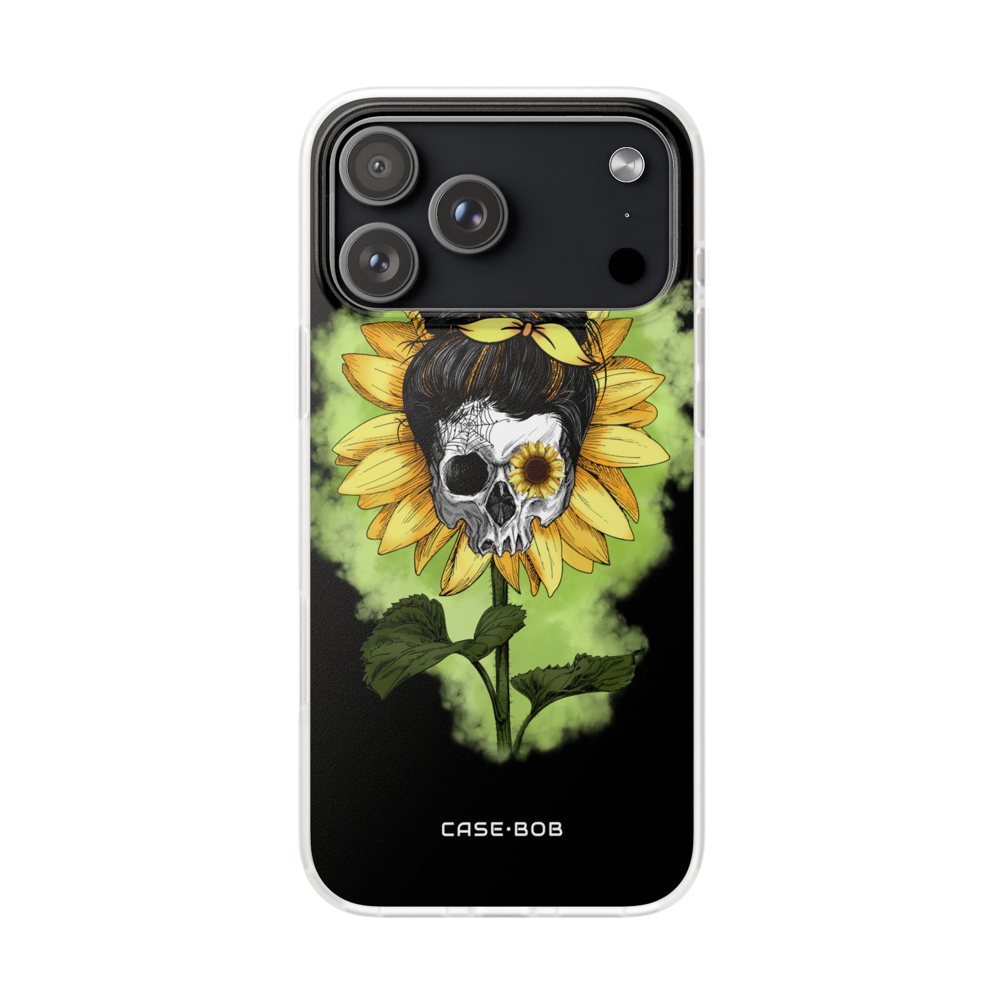 Sunflower Skull iPhone 17 Pro Max Case - Soft - CASE•BOB