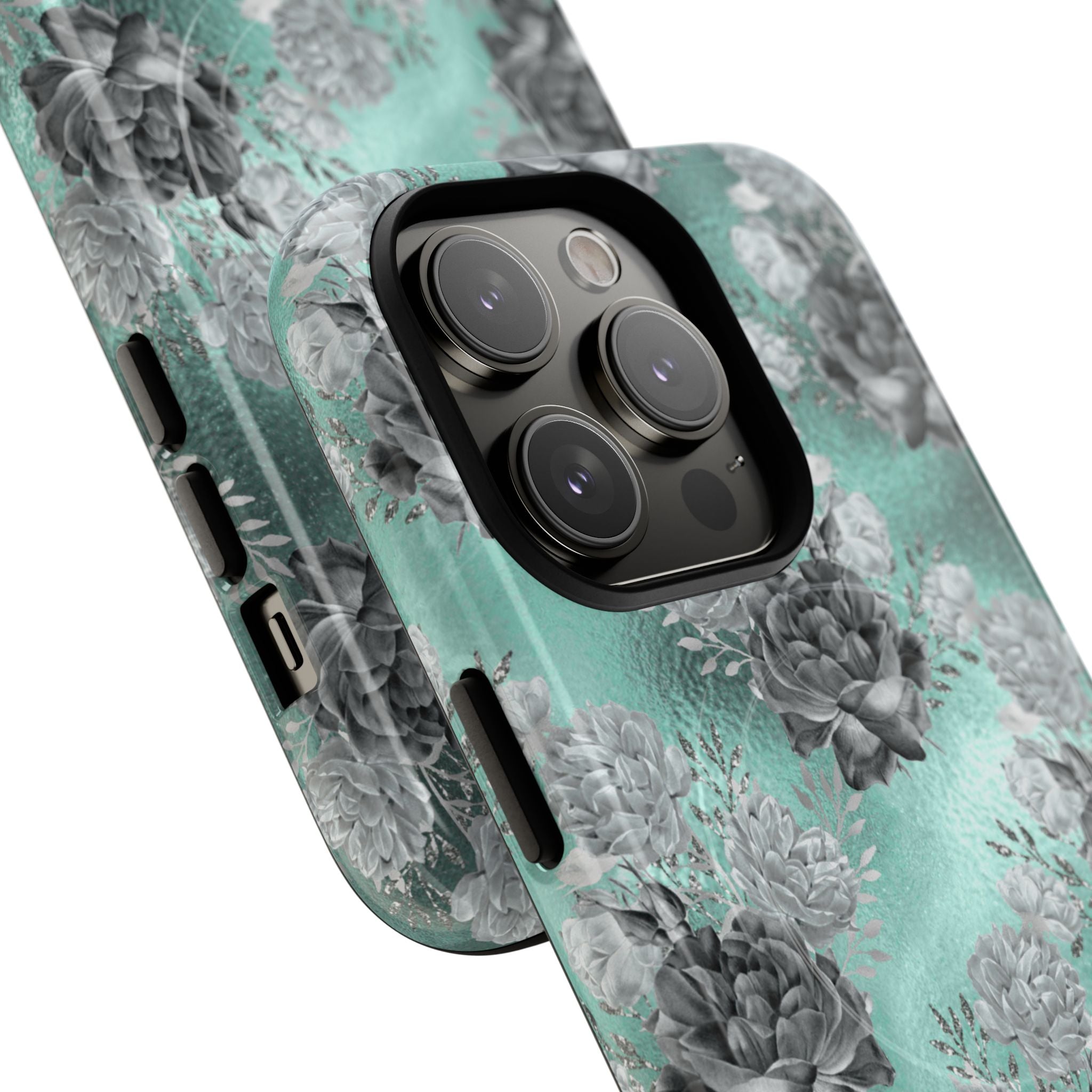 Frost Mint Floral · Tough+ Magsafe