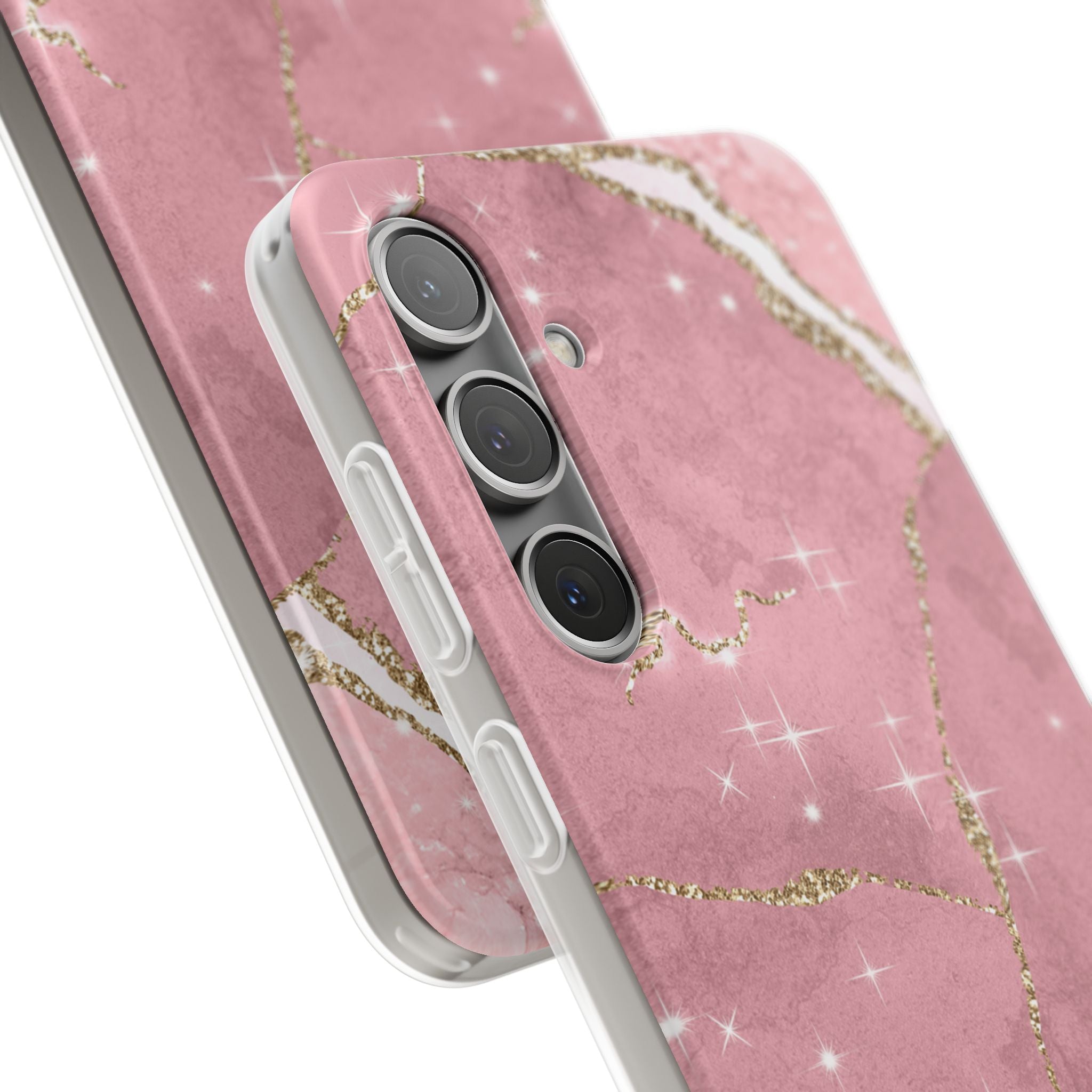 Rose Sparkle Marble · Soft Phone Case for Samsung