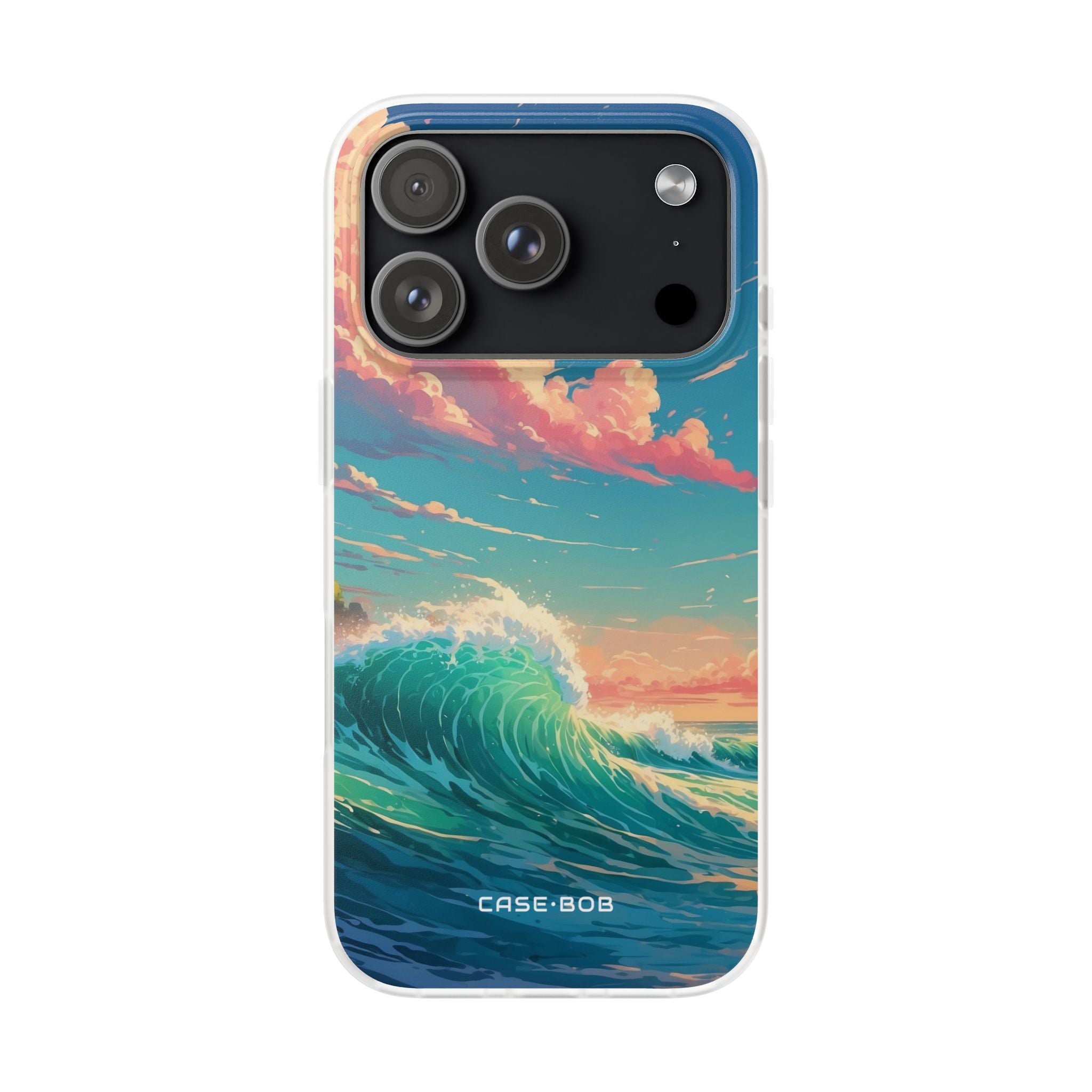 Turquoise Curl iPhone 17 Pro Case - Soft - CASE•BOB