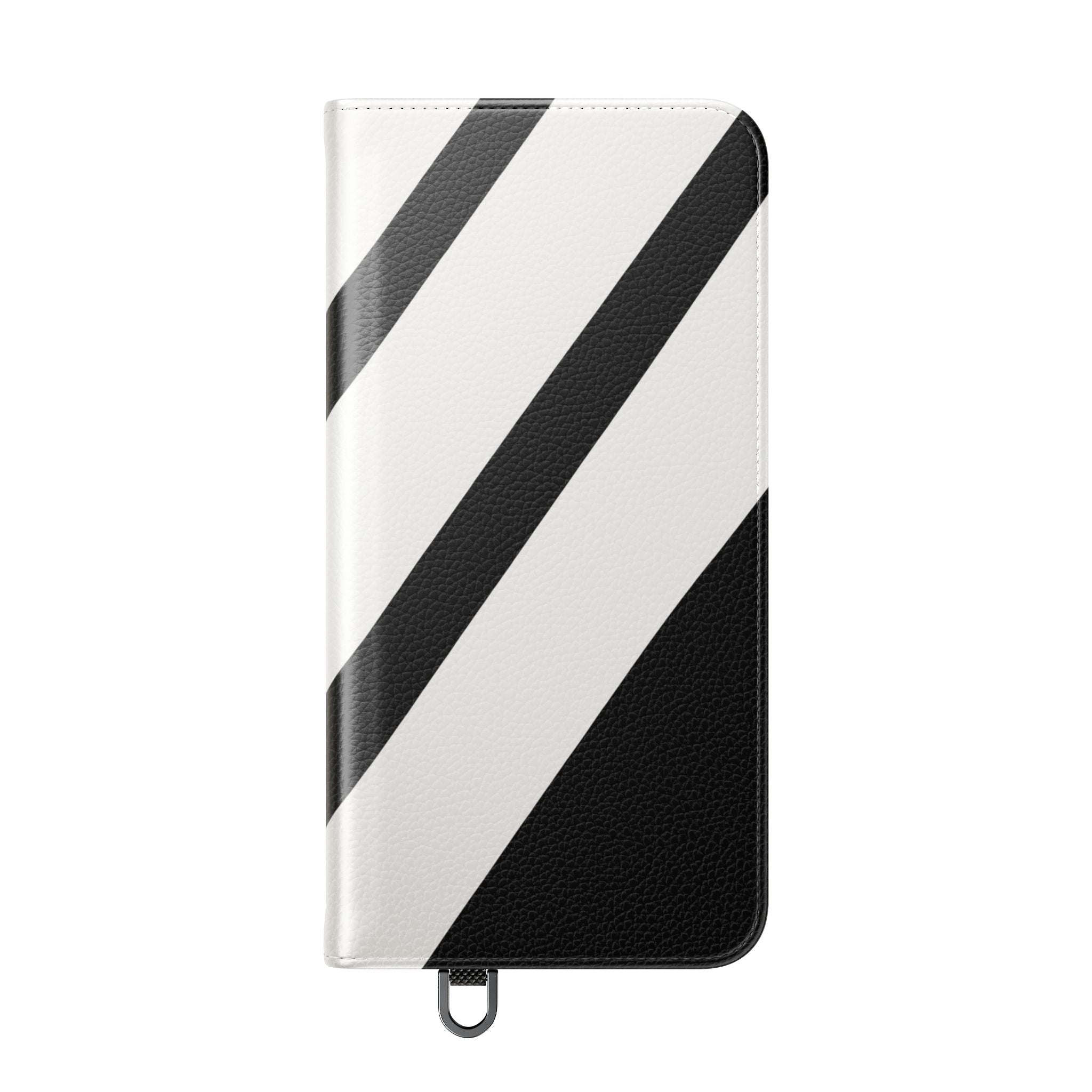 Diagonal Stripes BlackWhite - Samsung S25+ Case - Wallet
