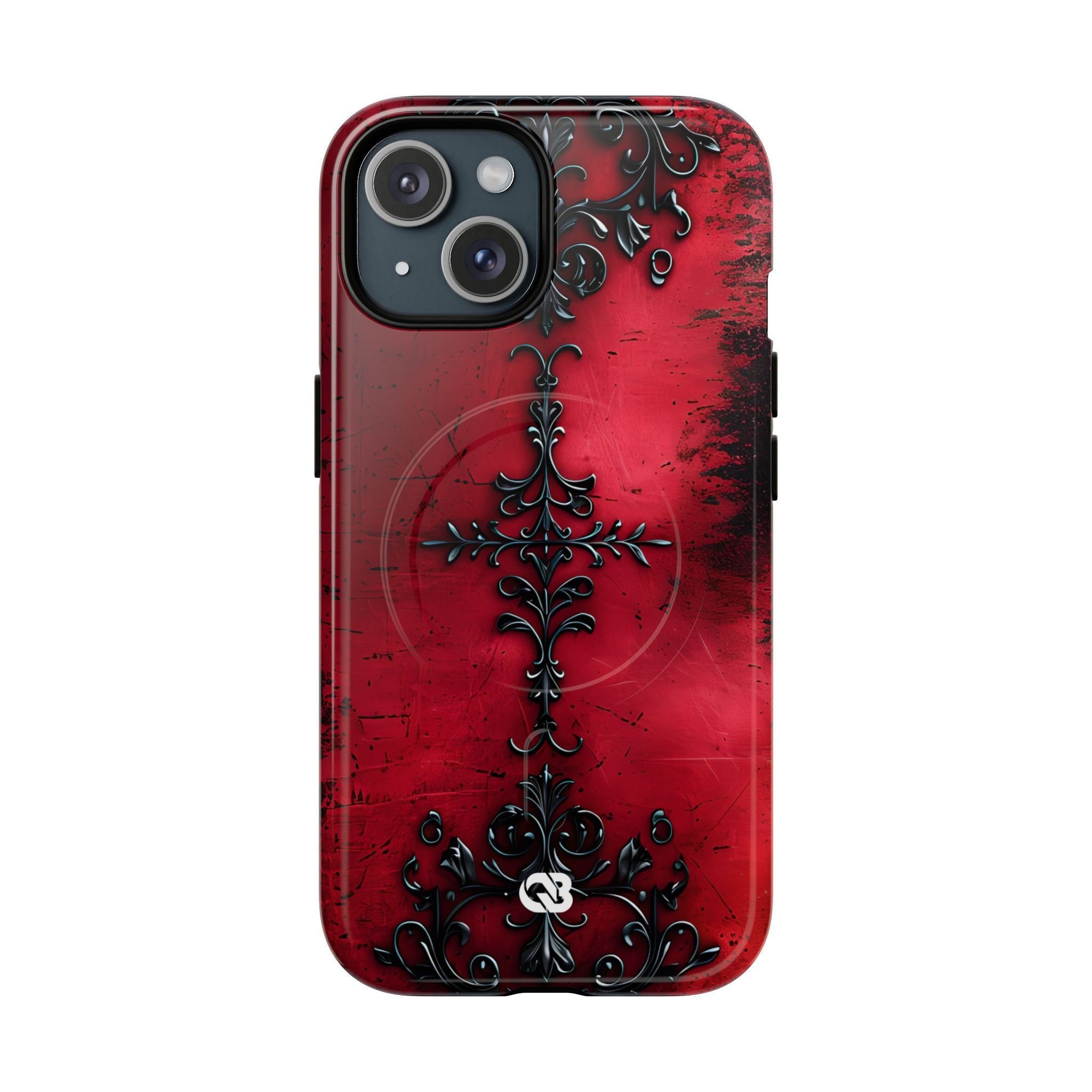 Crimson Gothic Filigree · Tough+ Handyhülle für iPhone · Magsafe